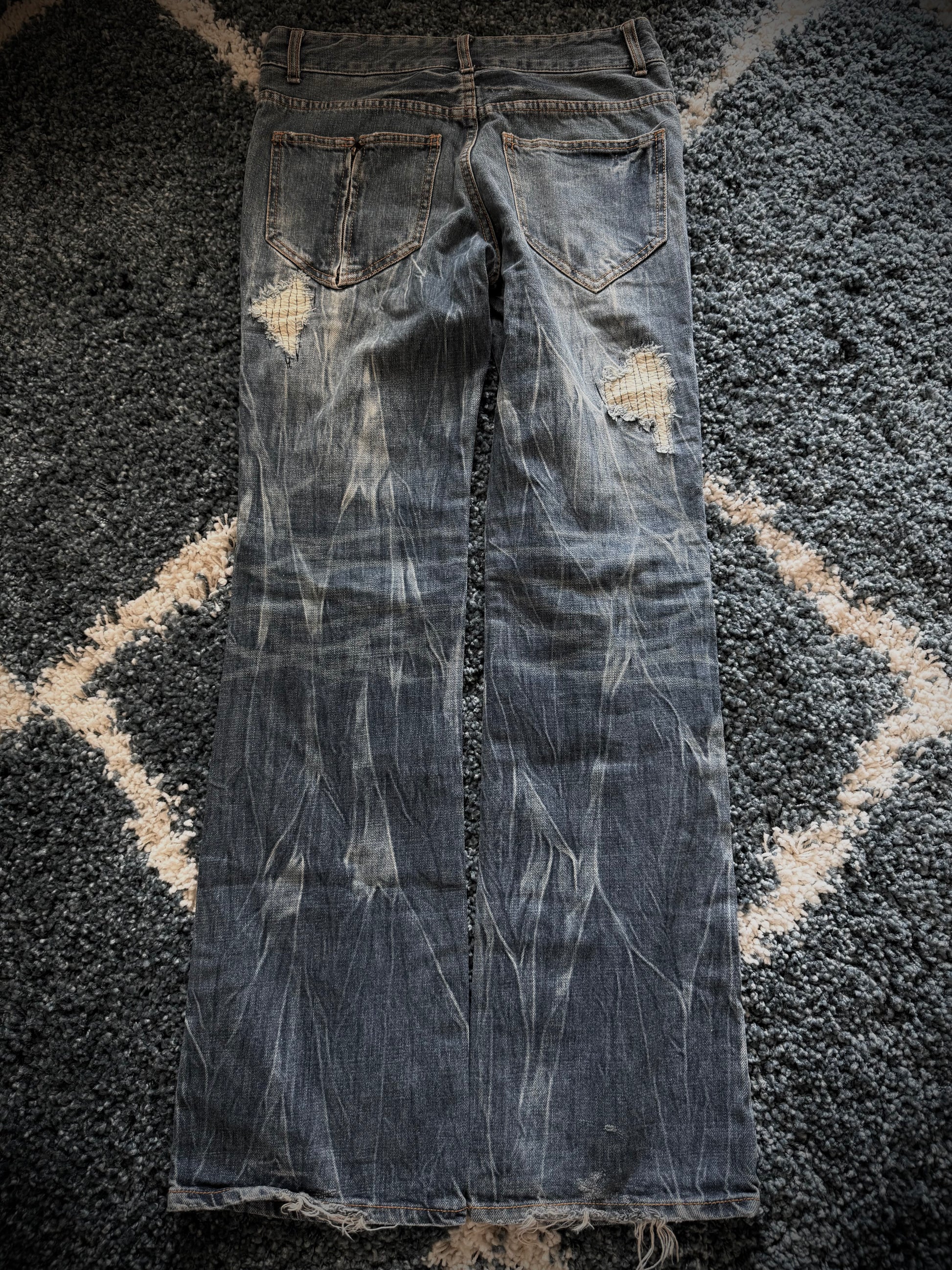 Glad News Ocean washed distressed flared jeans