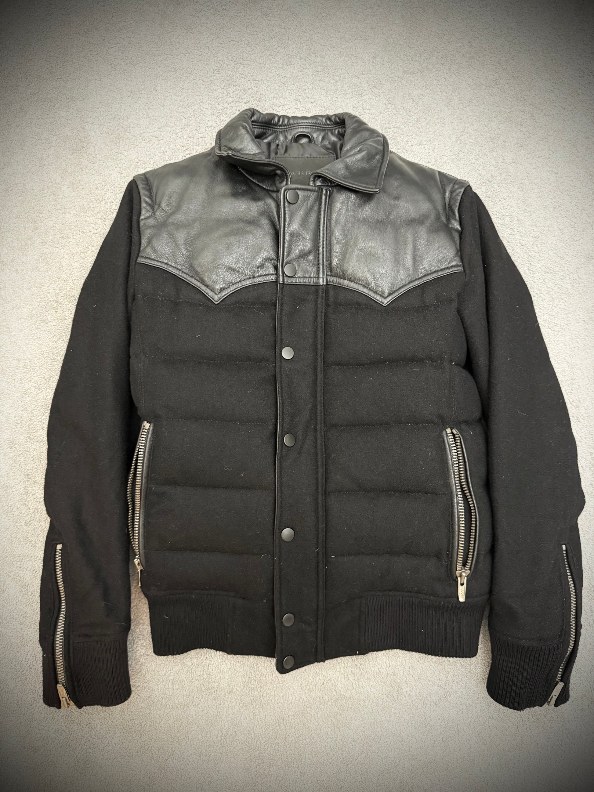 Jack Rose Western Leather Hybrid Puffer Jacket