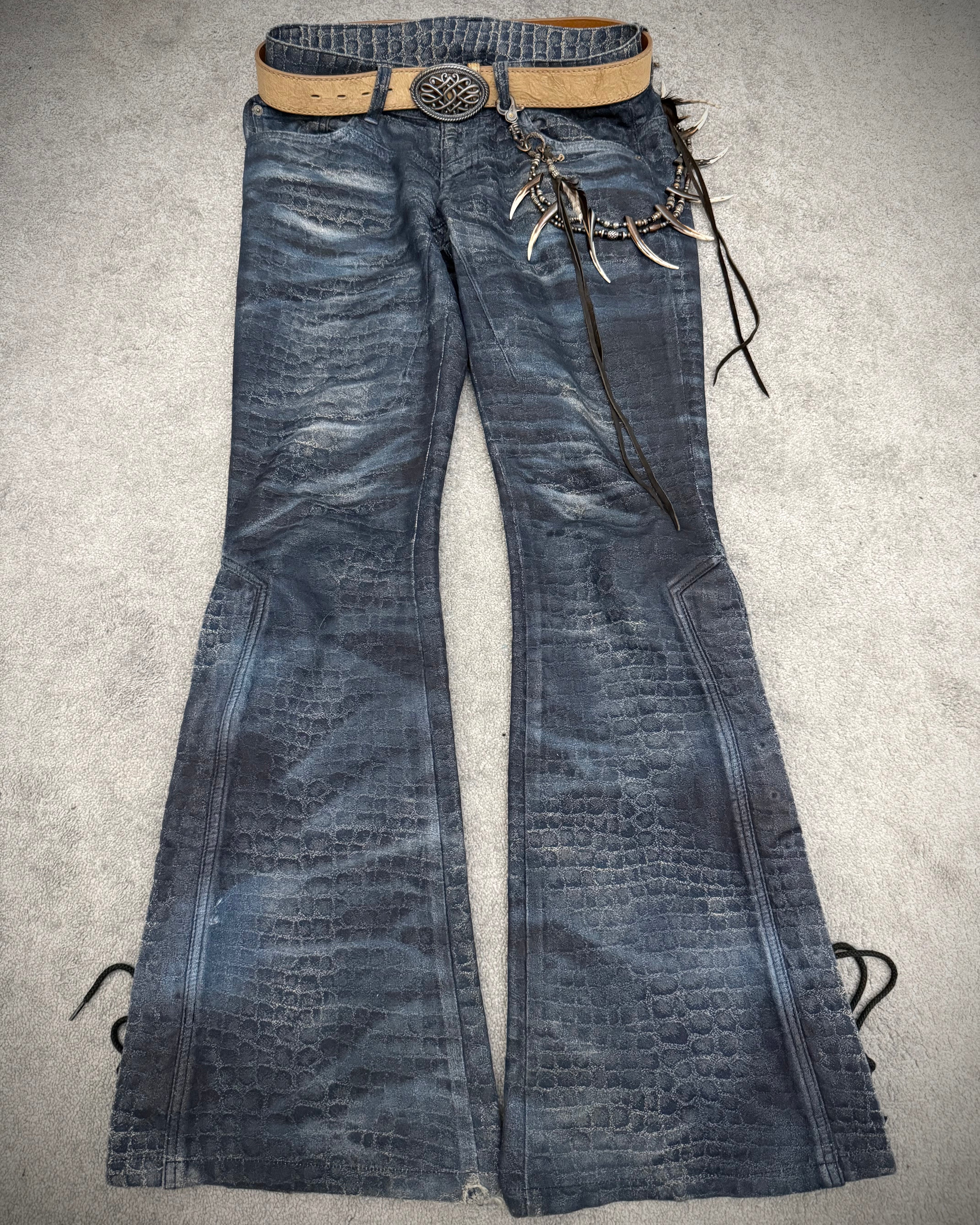 Tornado Mart 00‘s Crocodile flared pants