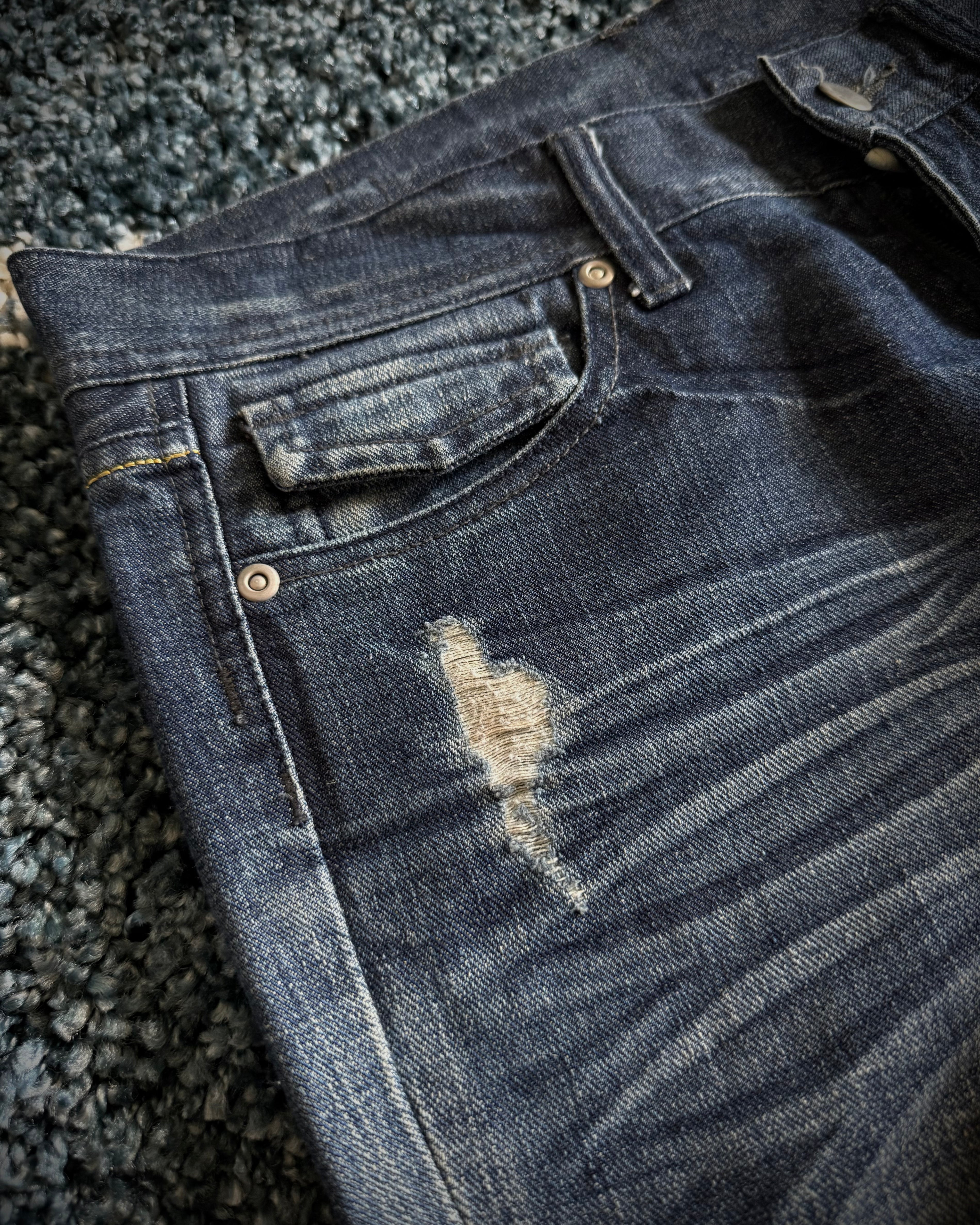 Diabro distressed Honeycomb Flared Denim
