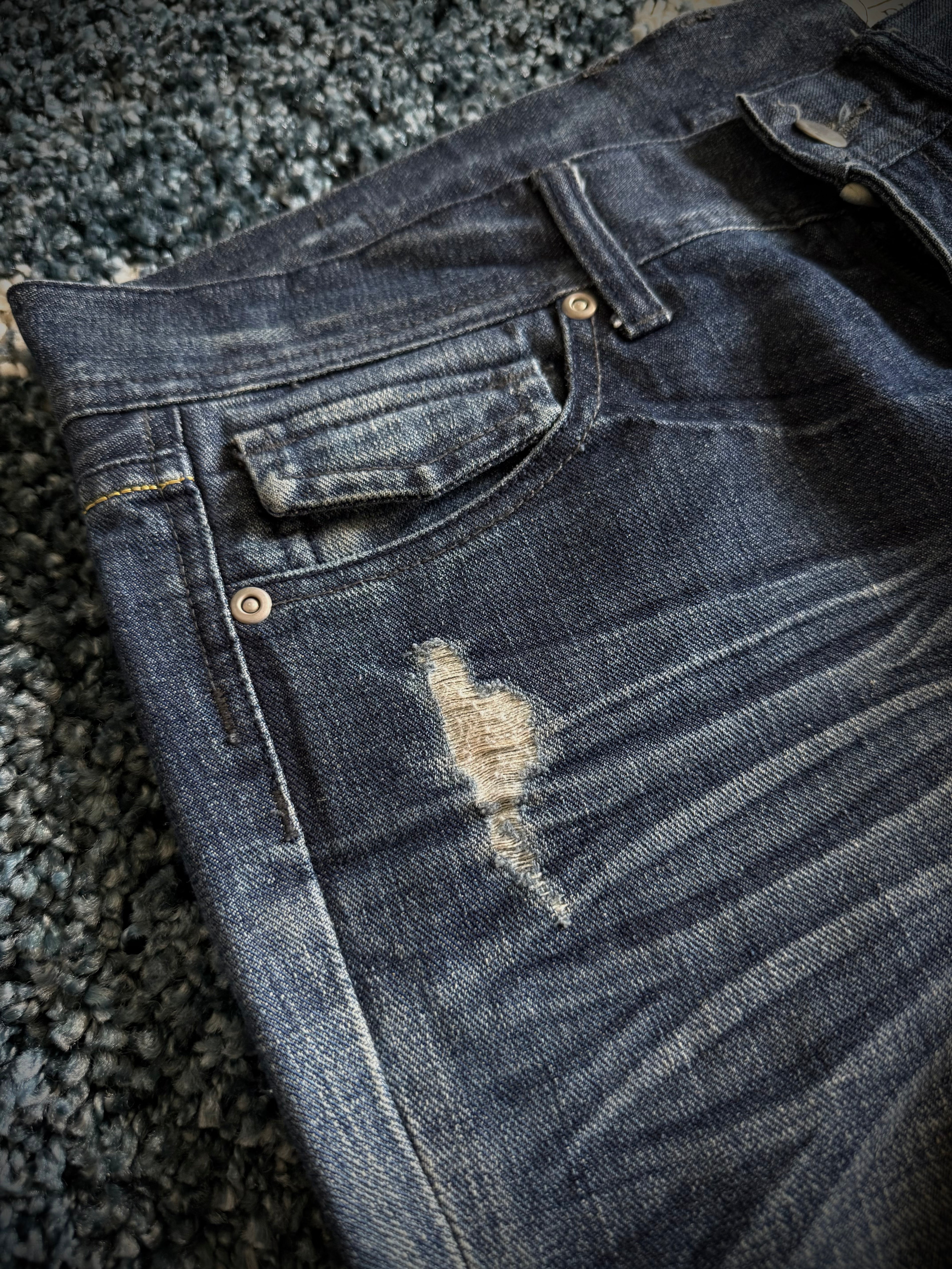 Diabro distressed Honeycomb Flared Denim