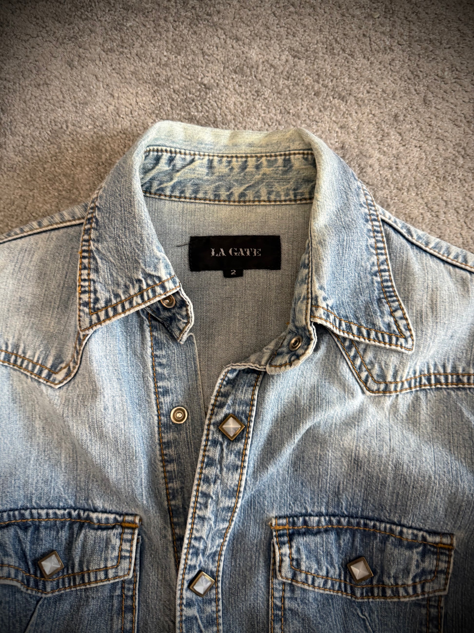 La Gate crystal denim jacket