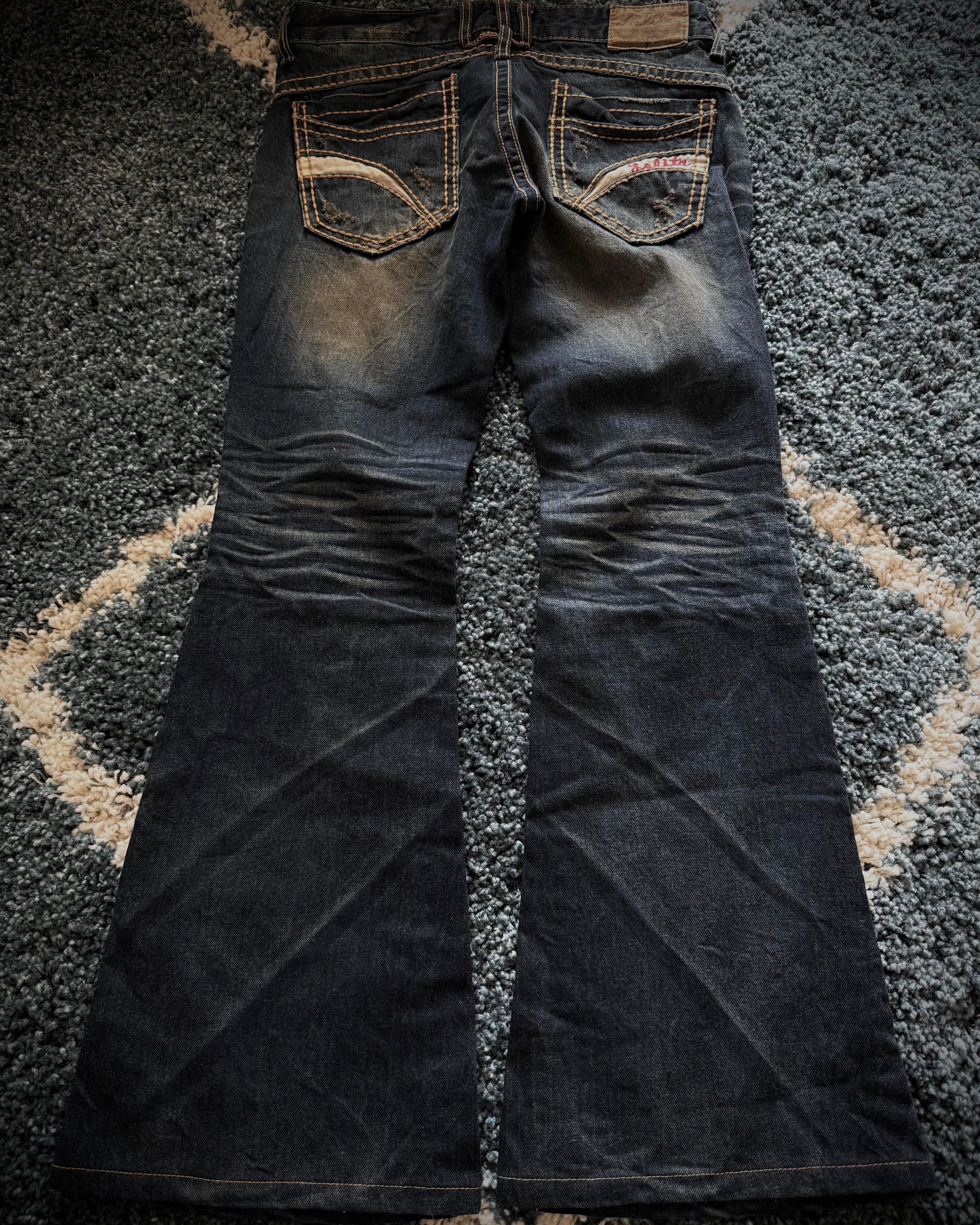 Lolita whisker washed bell bottoms
