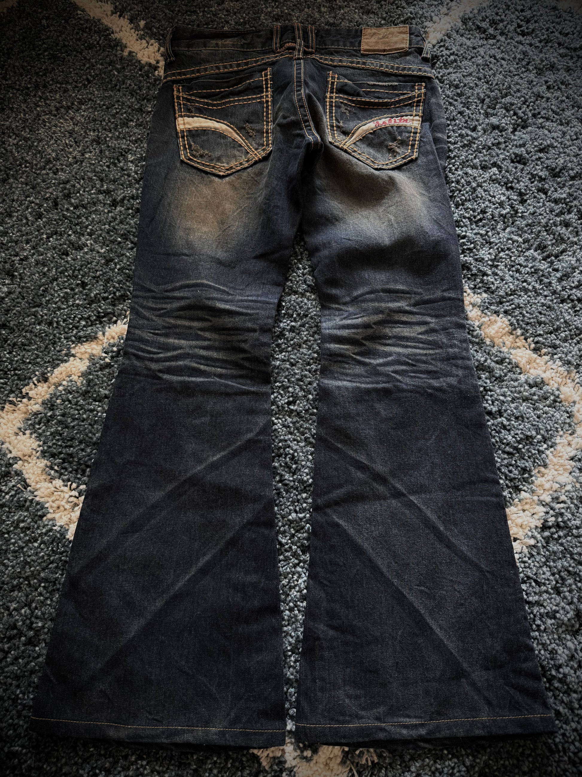 Lolita whisker washed bell bottoms