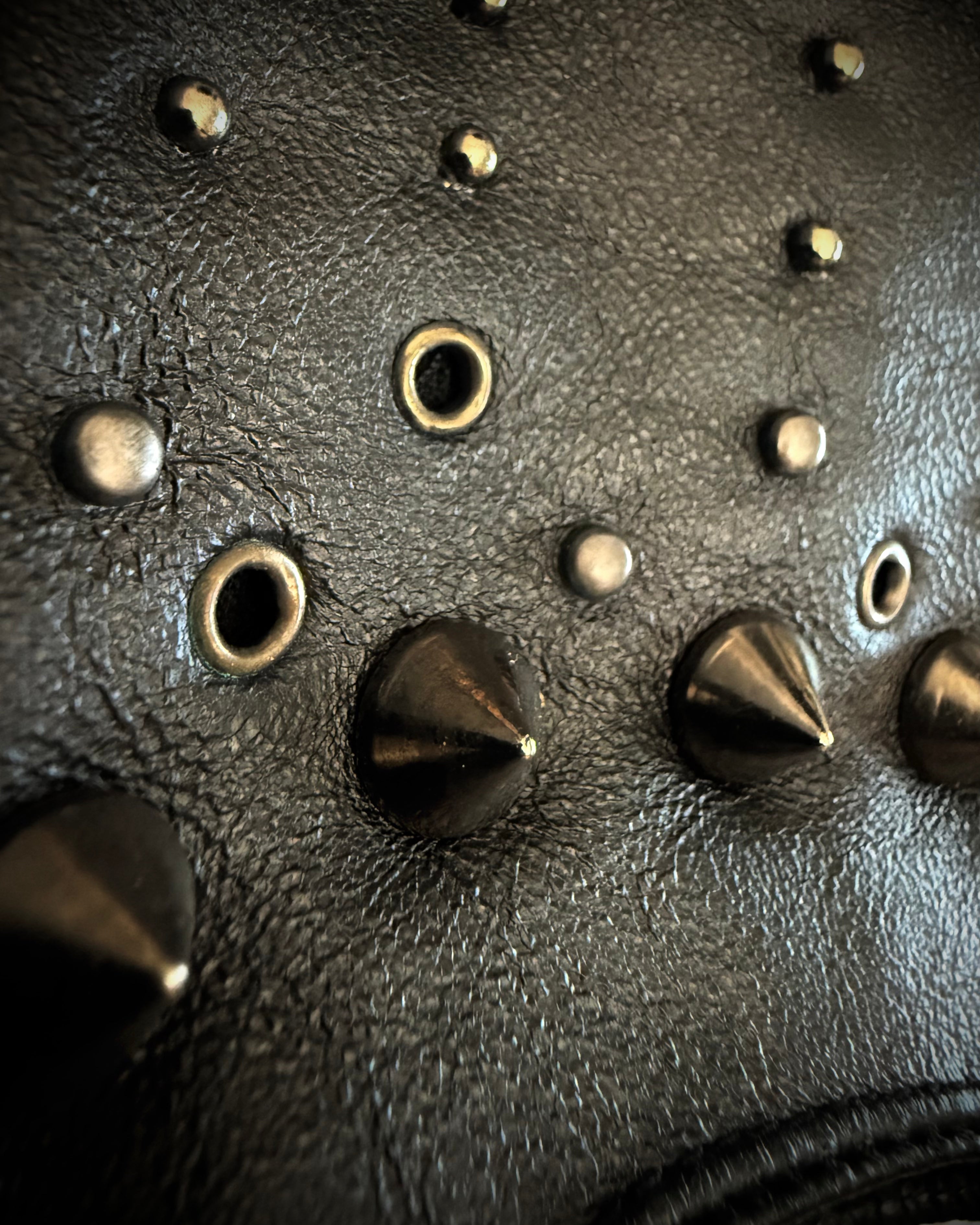 Spiked studded leather gloves