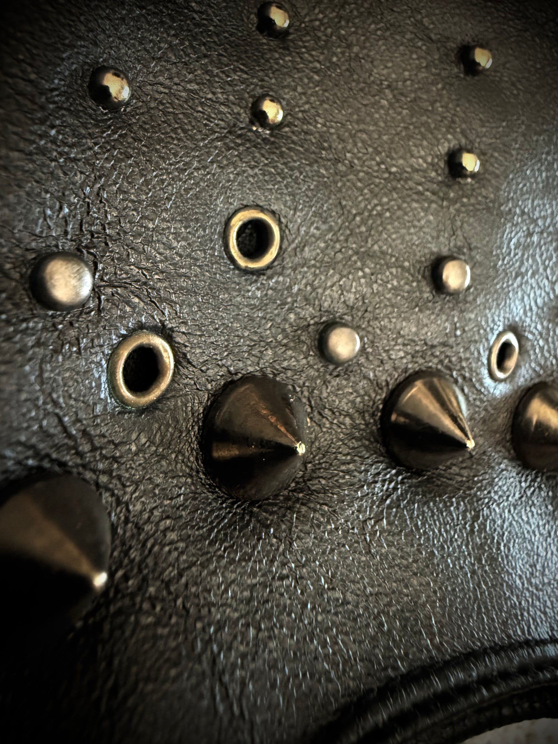 Spiked studded leather gloves