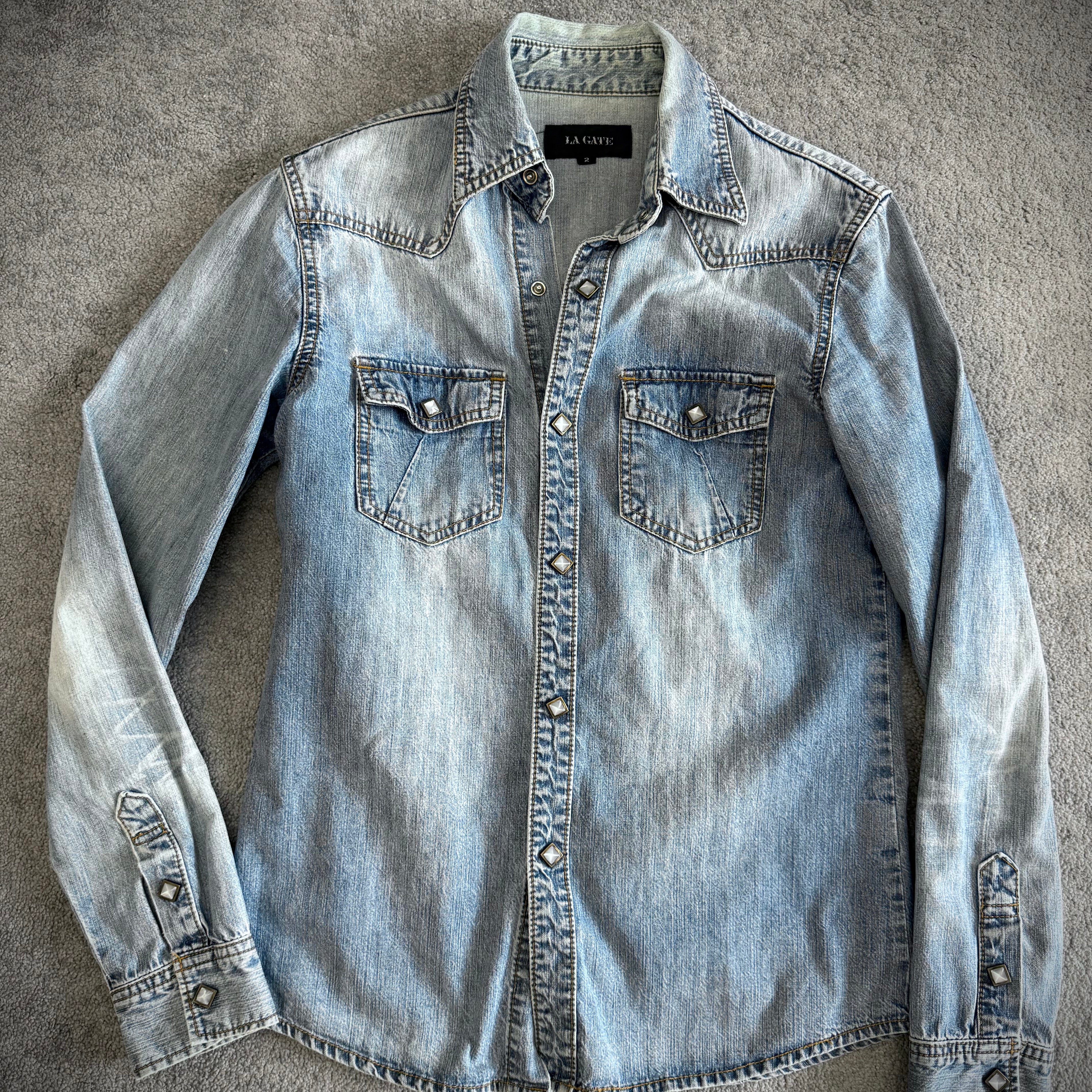 La Gate crystal denim jacket