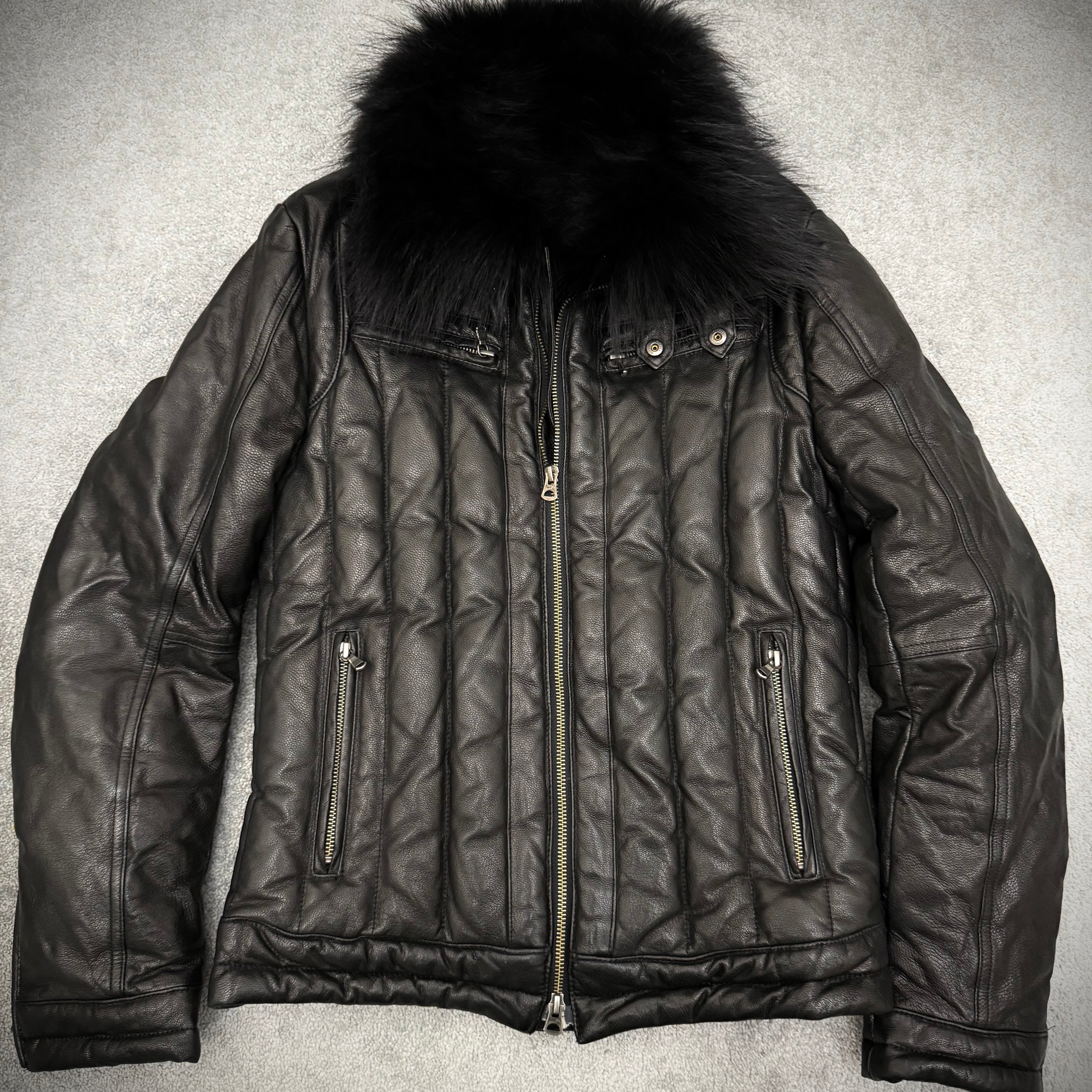 Tornado Mart Fur Leather Puffer Jacket