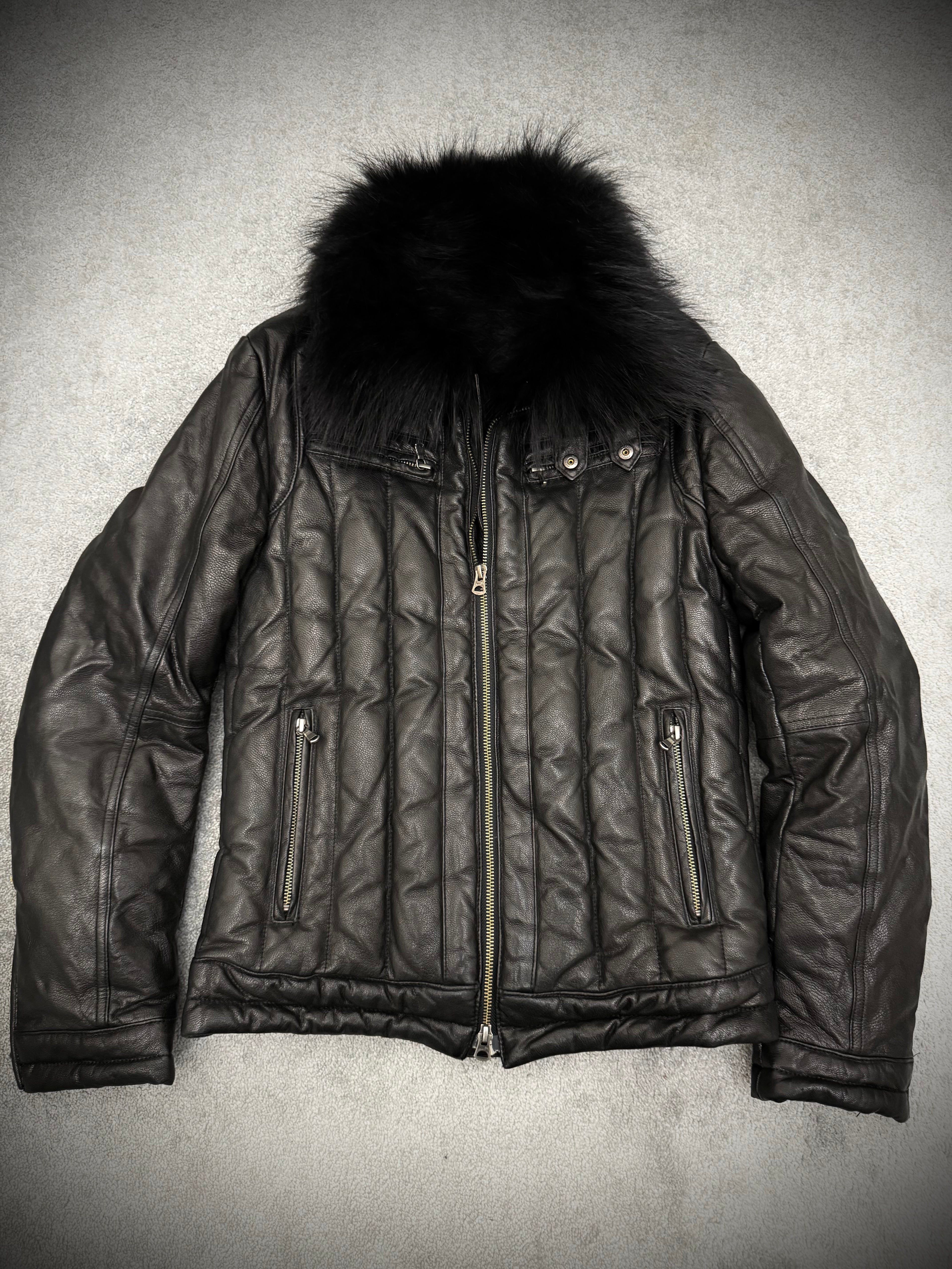 Tornado Mart Fur Leather Puffer Jacket