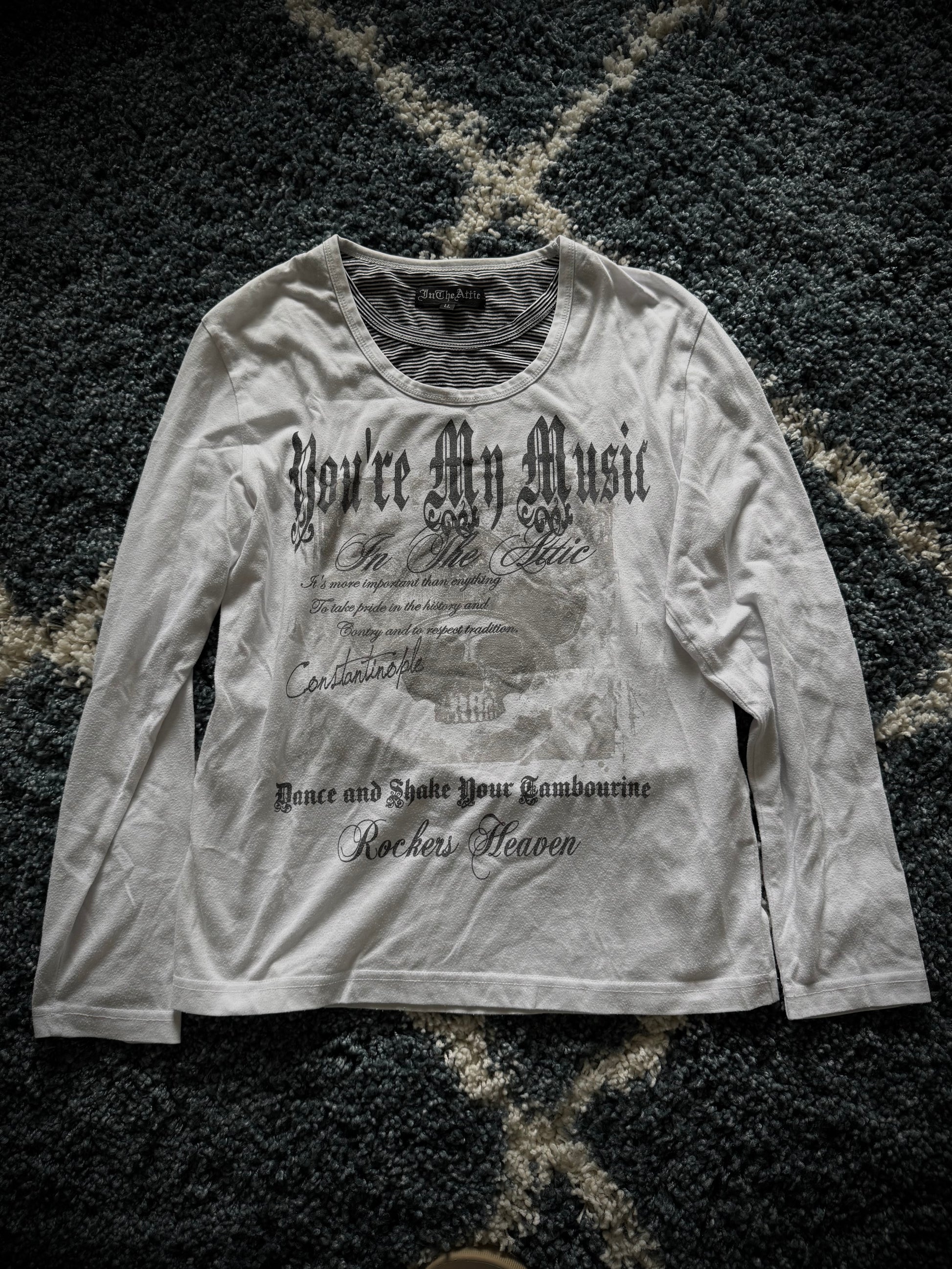 In the attic poem „you’re my music“ double layered longsleeve