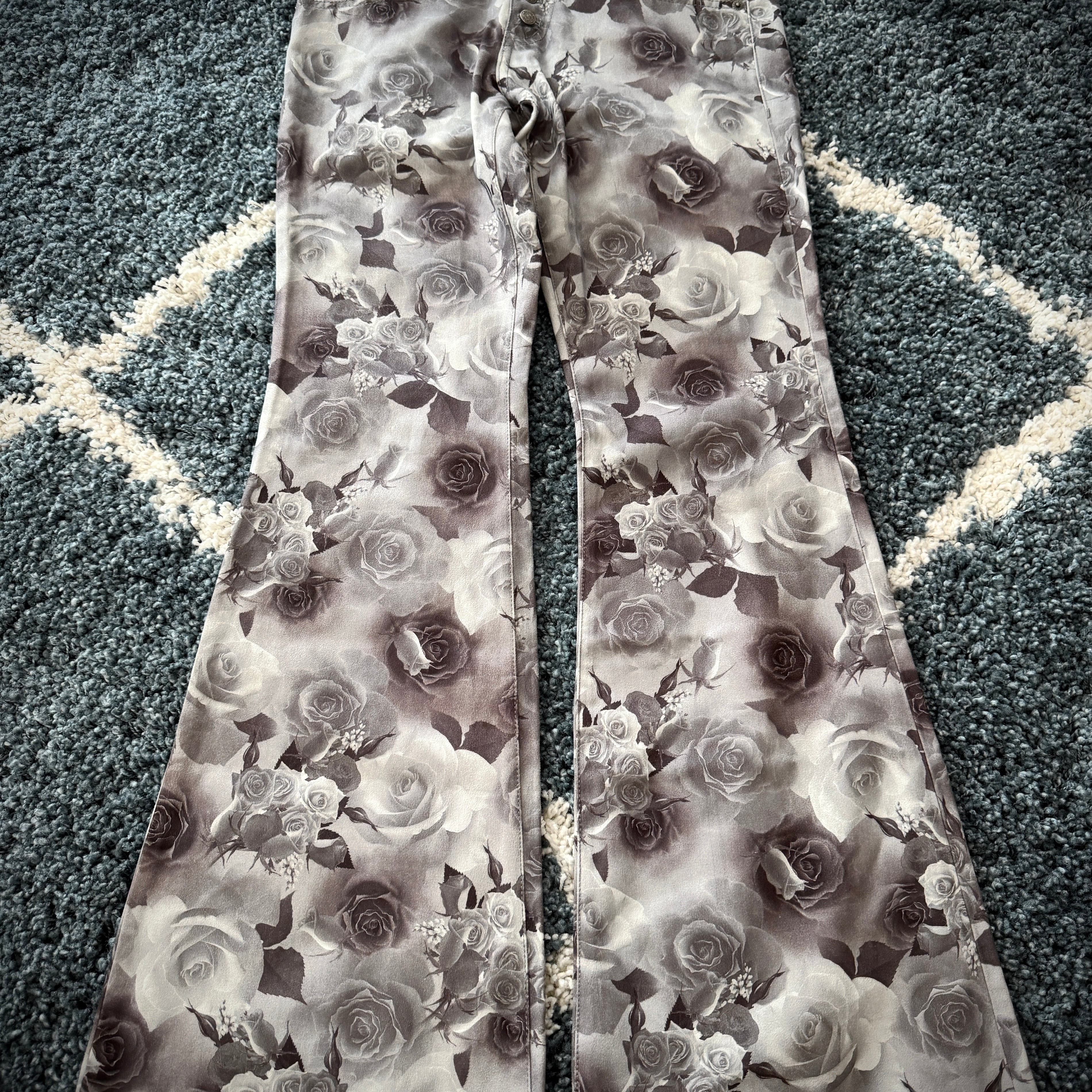 Tornado Mart Rose Velour Bell Bottom Pants