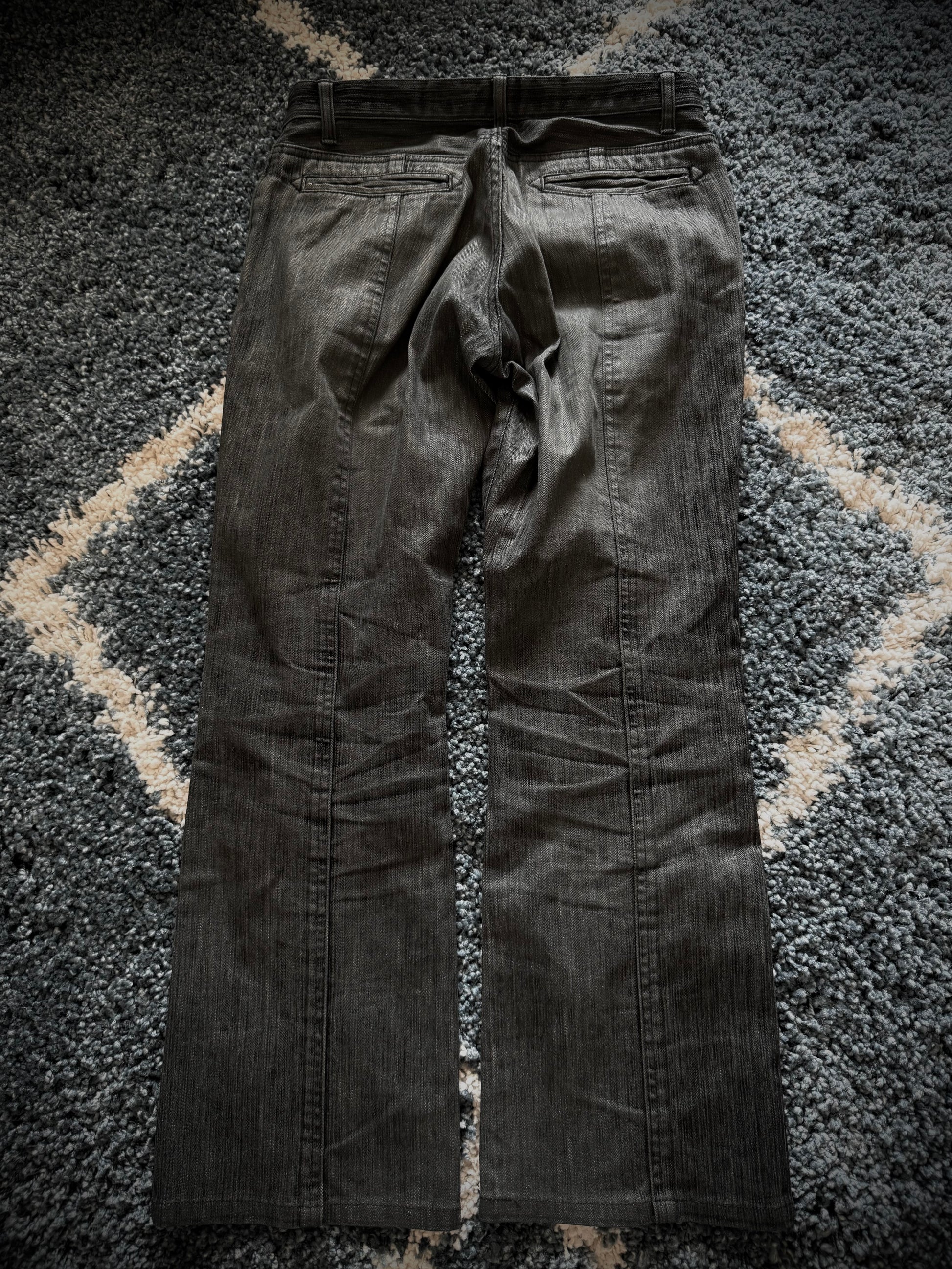 Schlussel textured flared denim