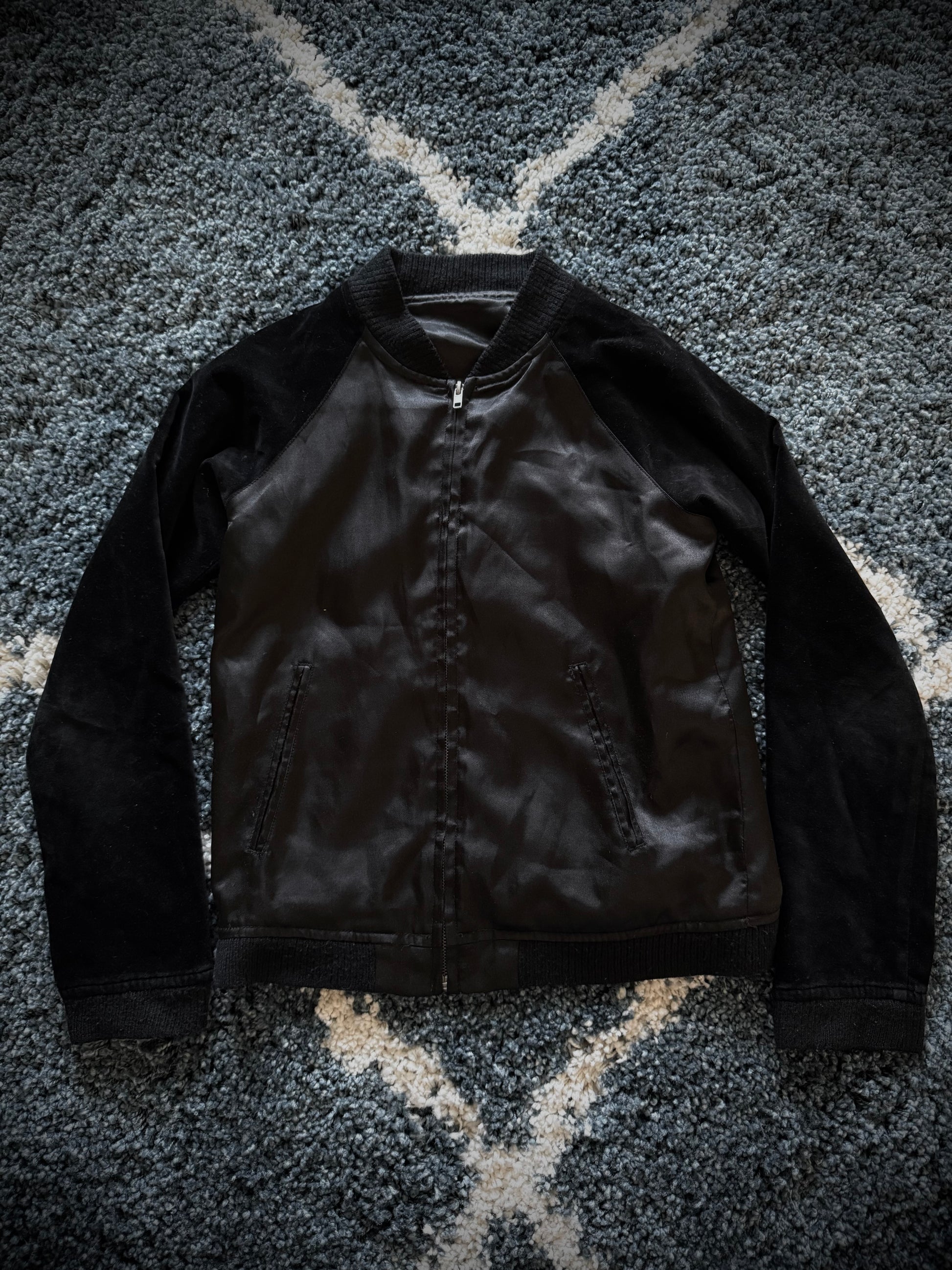 Veronica embroidery swan bomber jacket