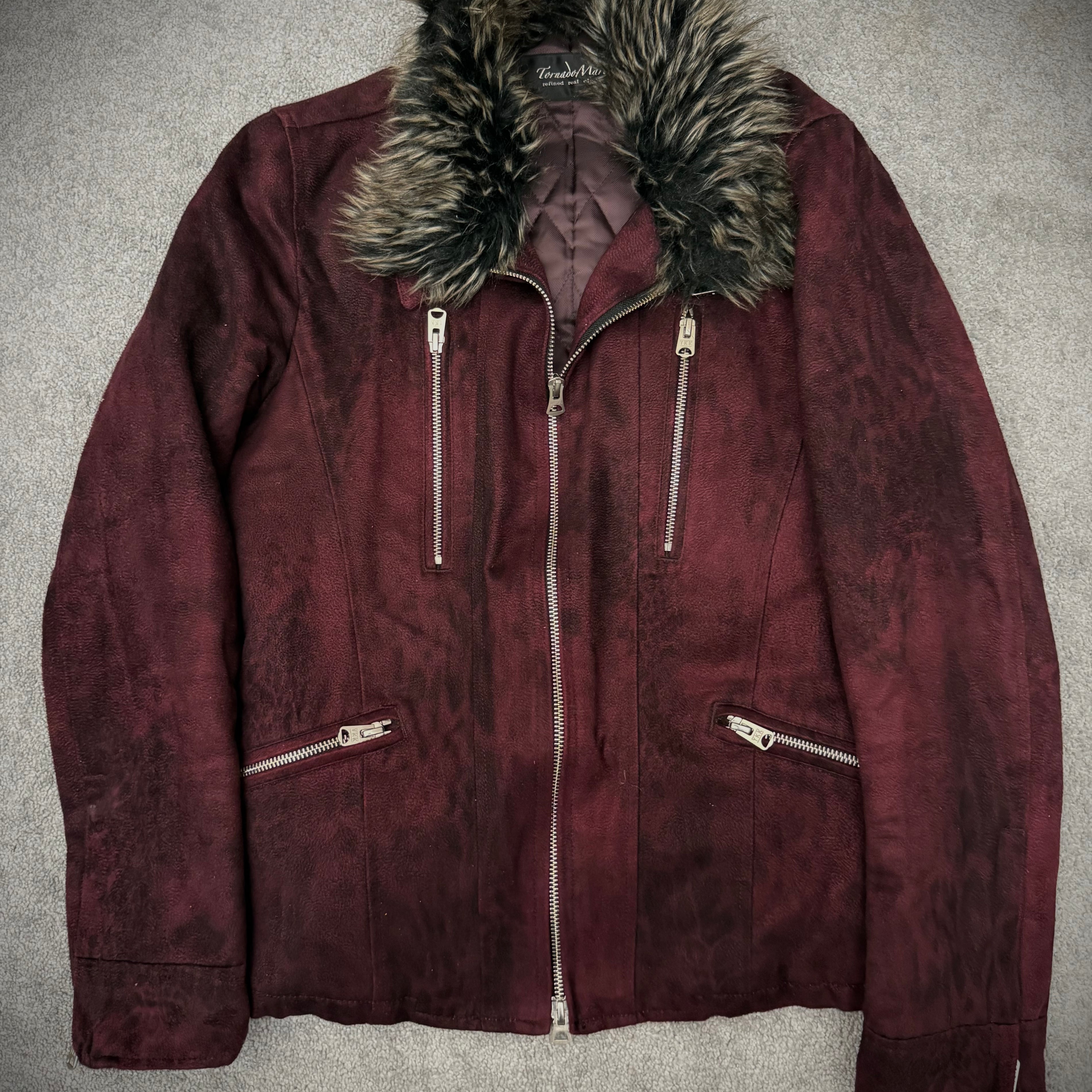 Tornado Mart 00‘s Purple Leopard infusion fur jacket