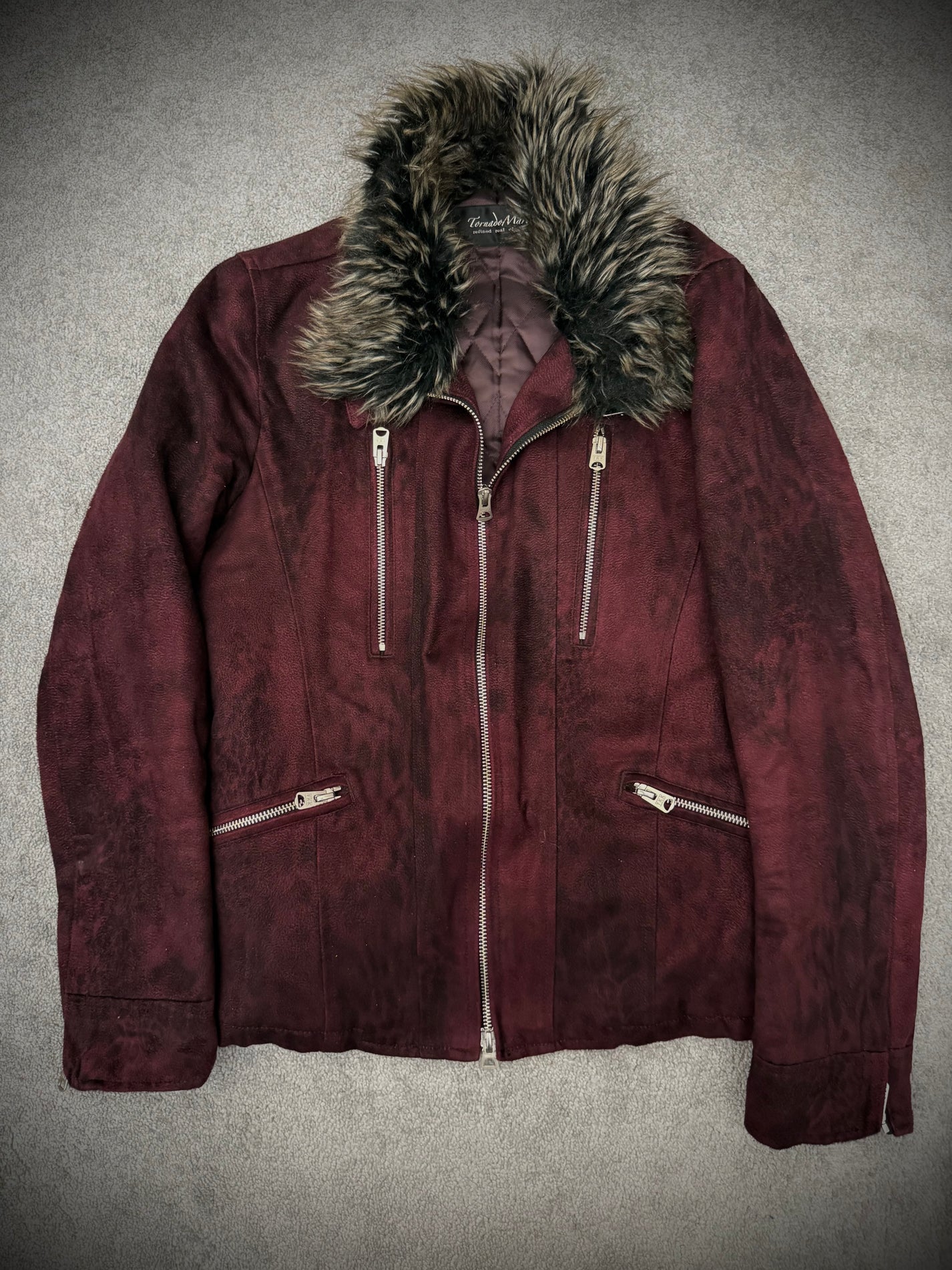 Tornado Mart 00‘s Purple Leopard infusion fur jacket