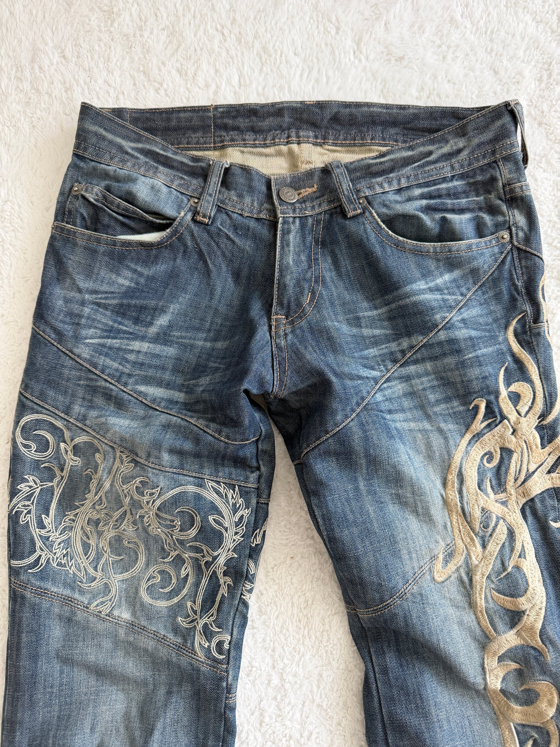 Tornado Mart Tribal Bell Bottoms