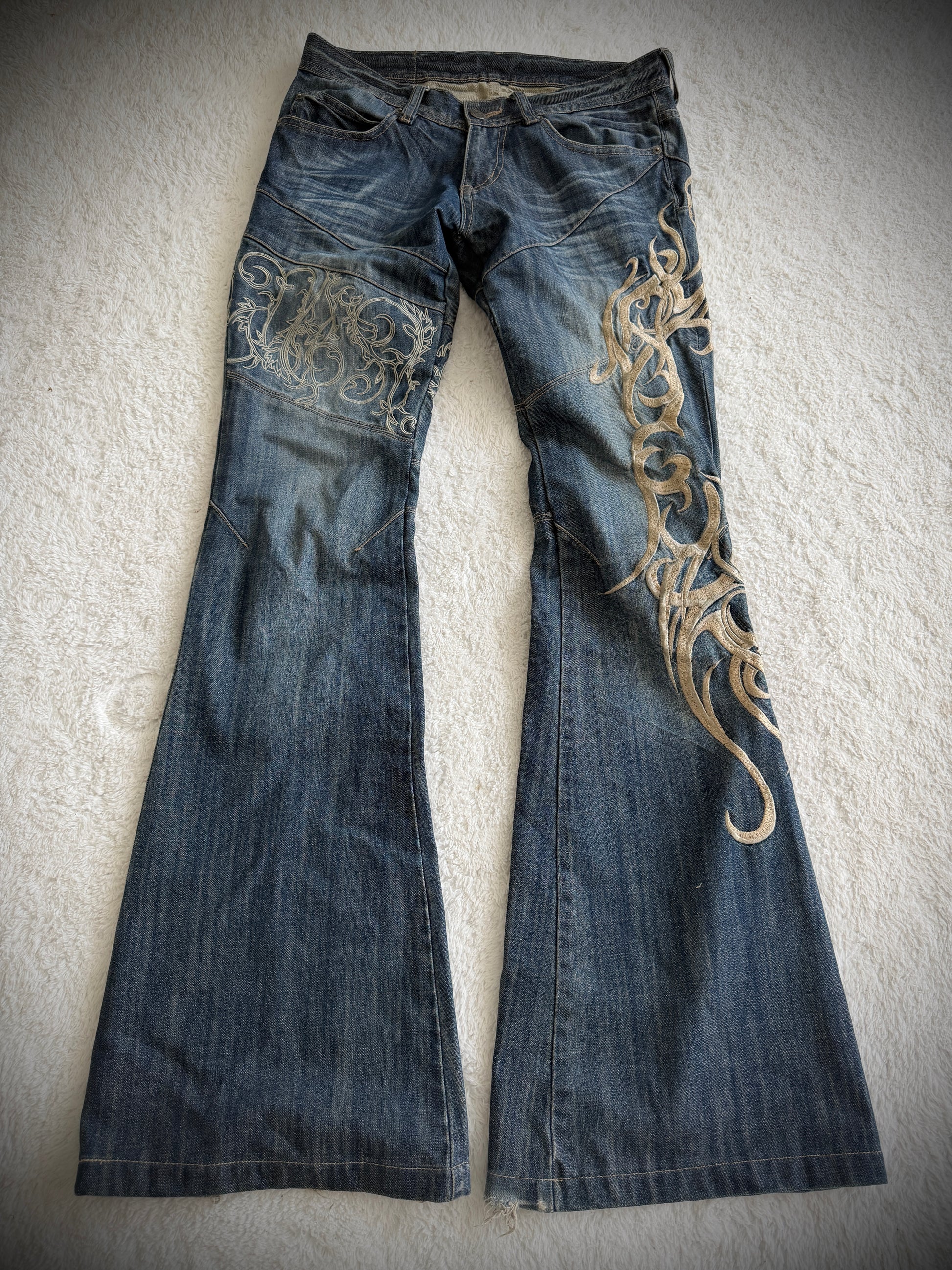Tornado Mart Tribal Bell Bottoms