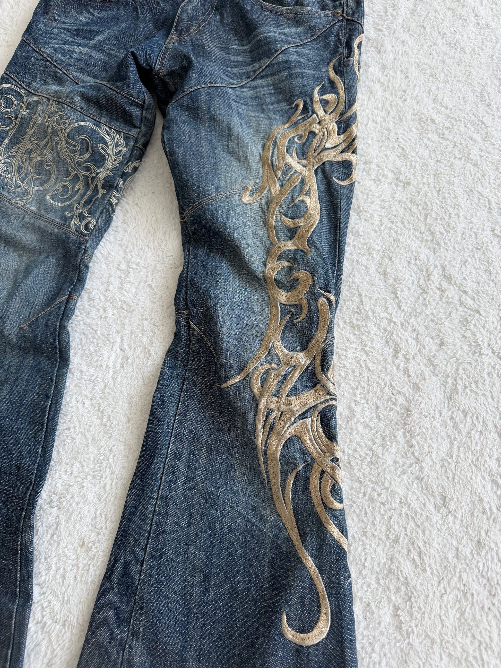 Tornado Mart Tribal Bell Bottoms