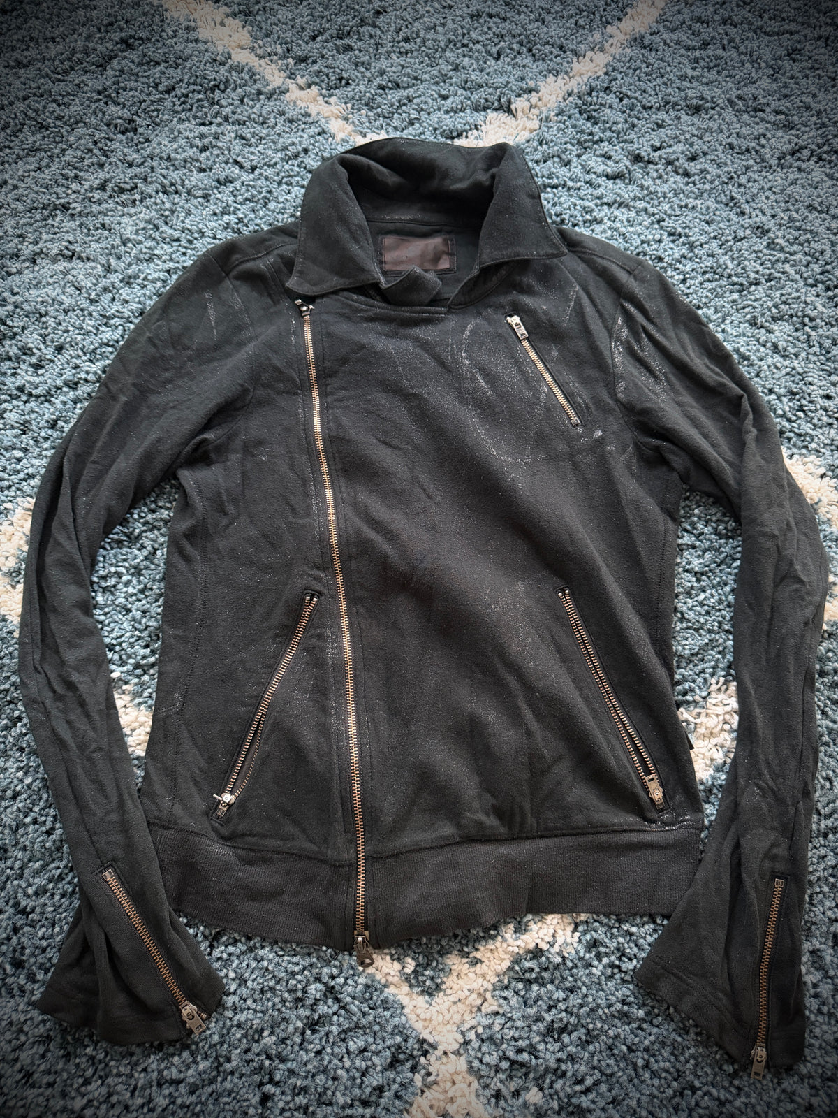 L.G.B. Waxed Glitter Rider Jacket