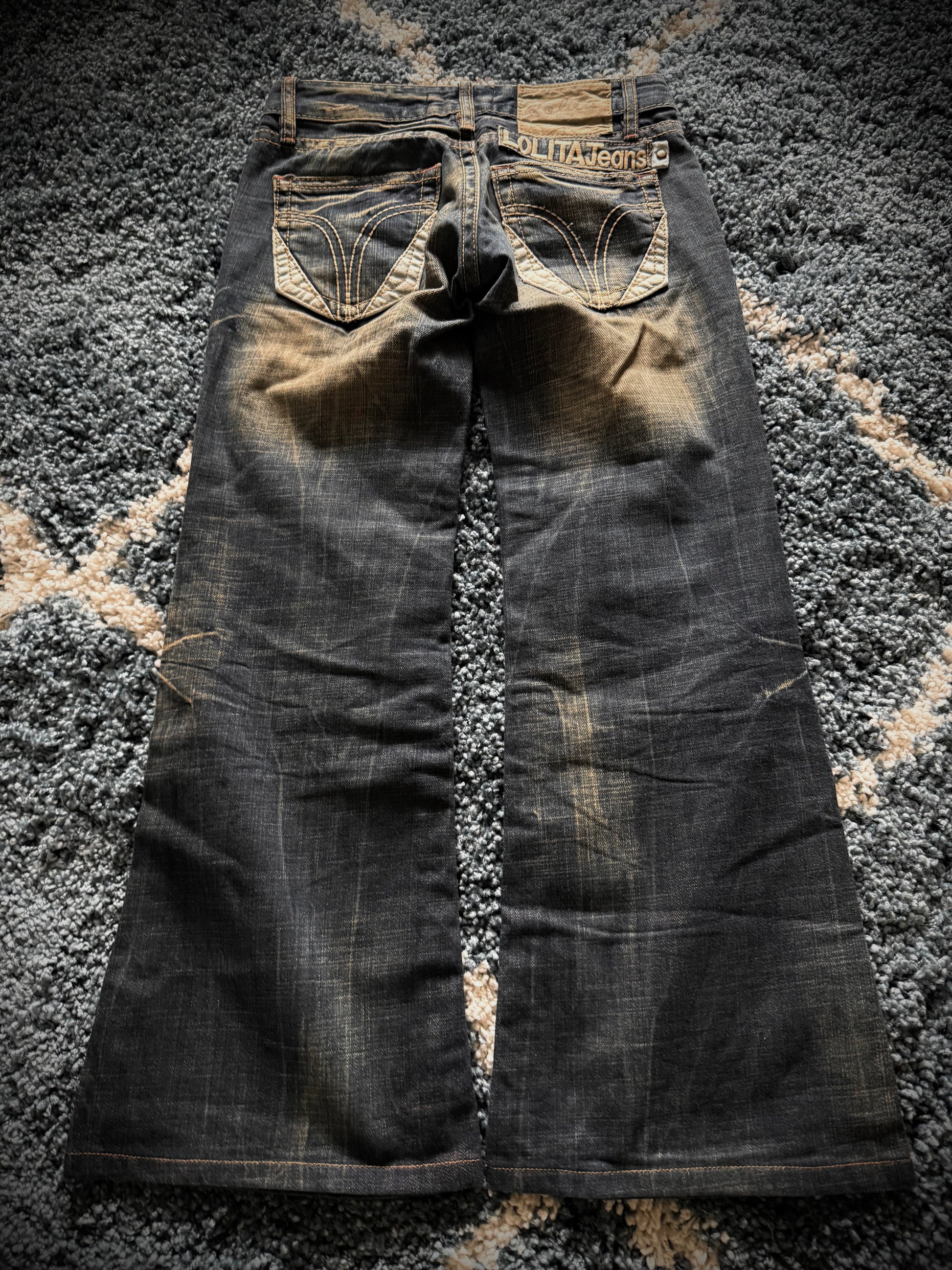 Brush x Lolita fringed pocket flared jeans