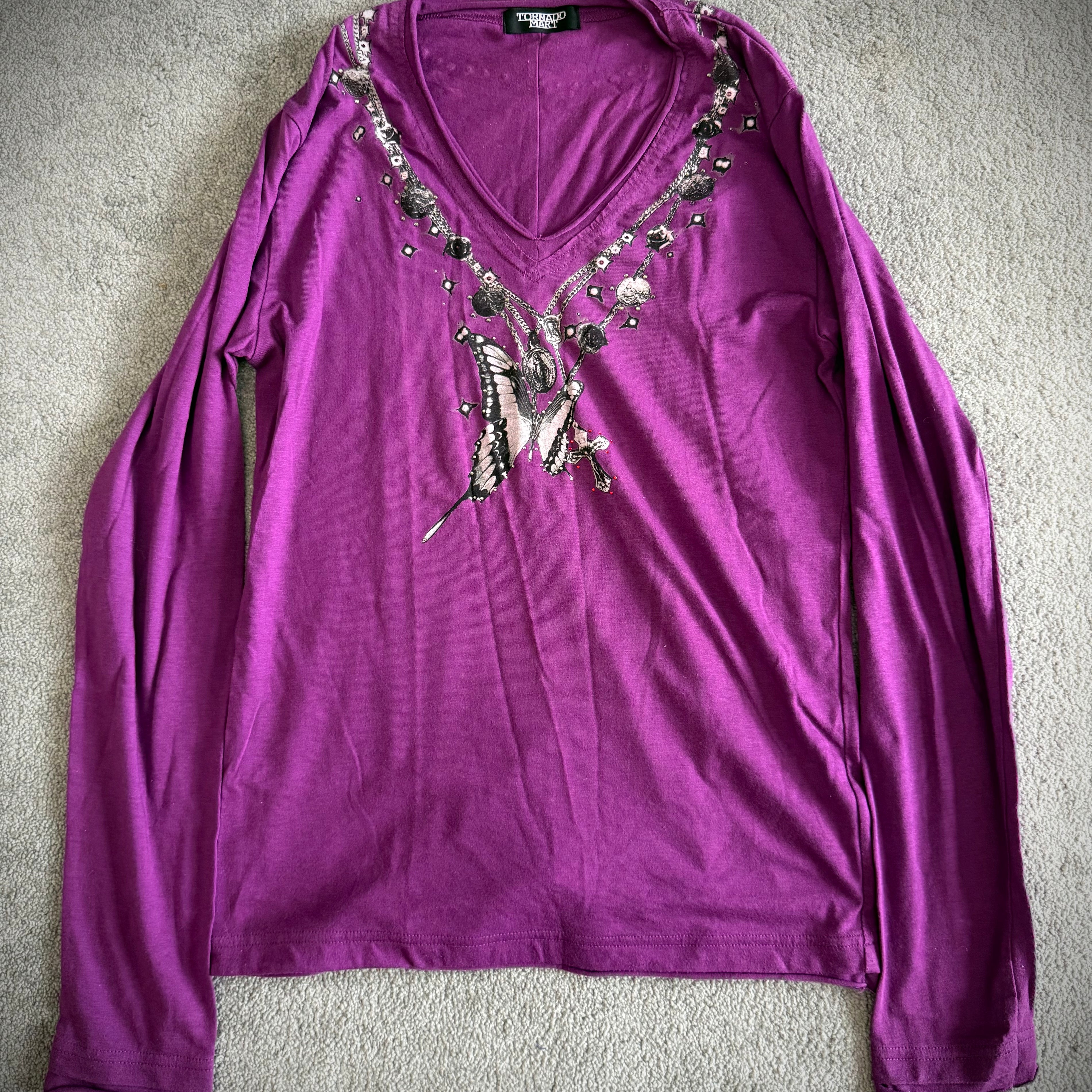 Tornado Mart Tribal Necklace Rhinestone Longsleeve