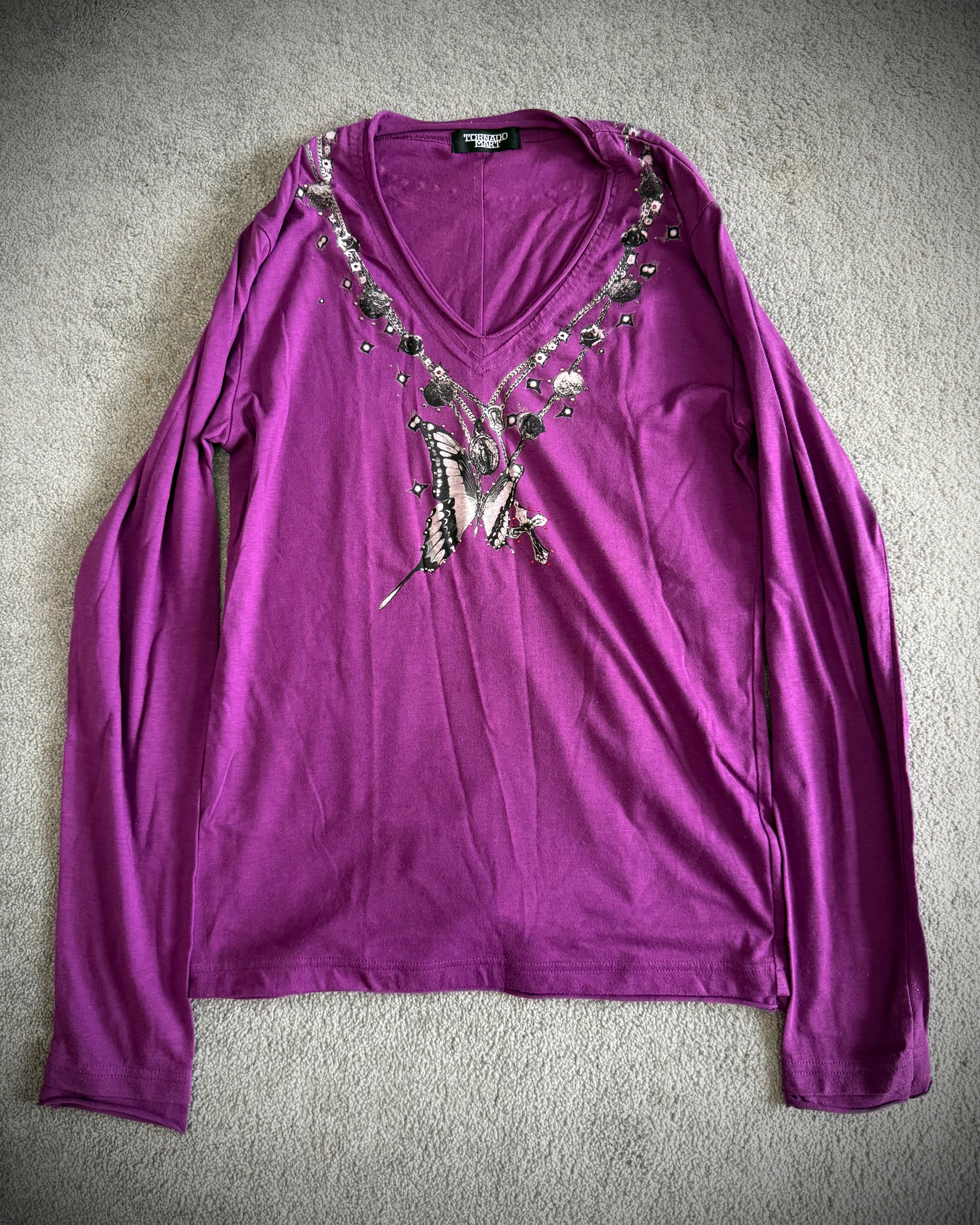 Tornado Mart Tribal Necklace Rhinestone Longsleeve