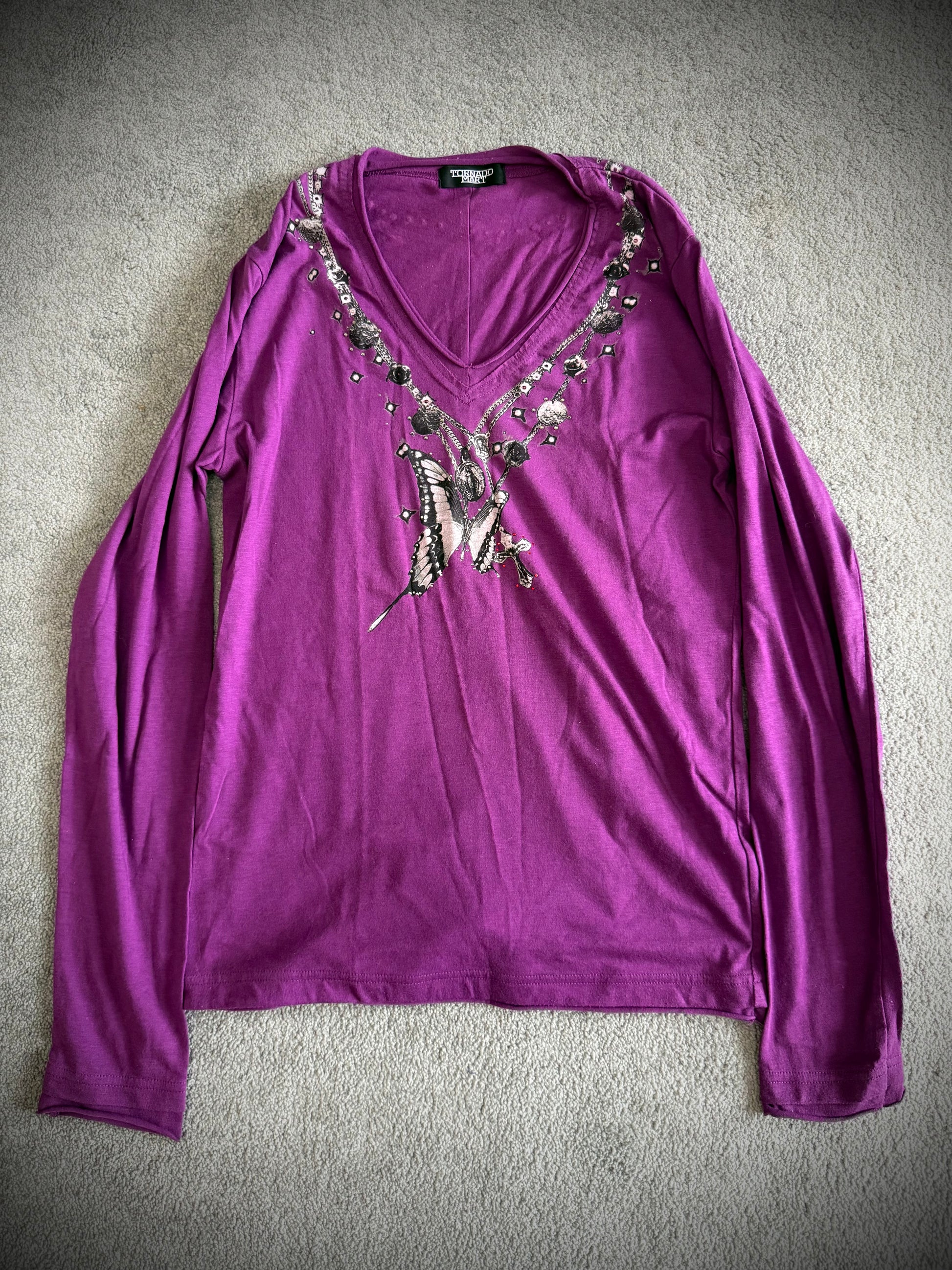 Tornado Mart Tribal Necklace Rhinestone Longsleeve