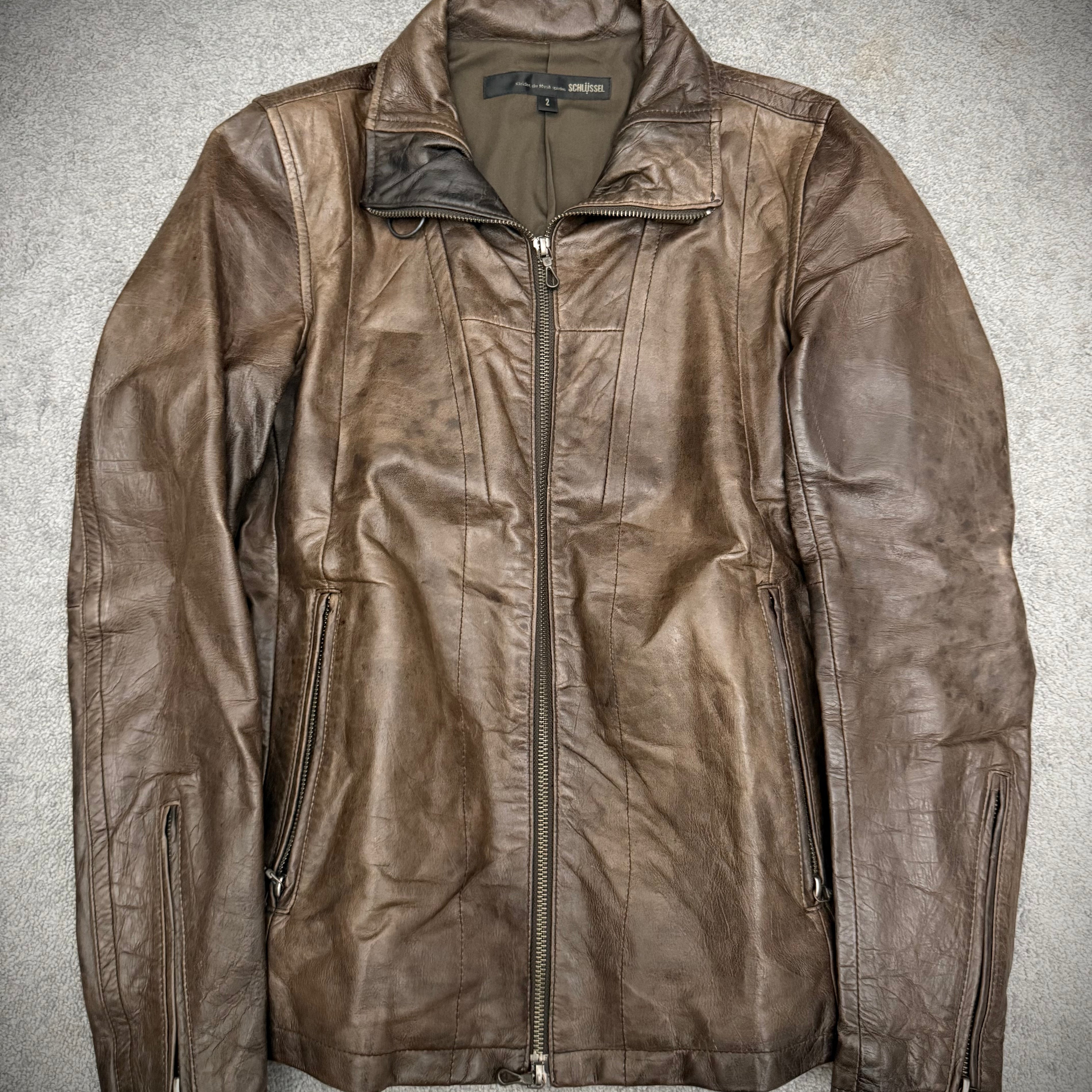 Schlussel override leather jacket