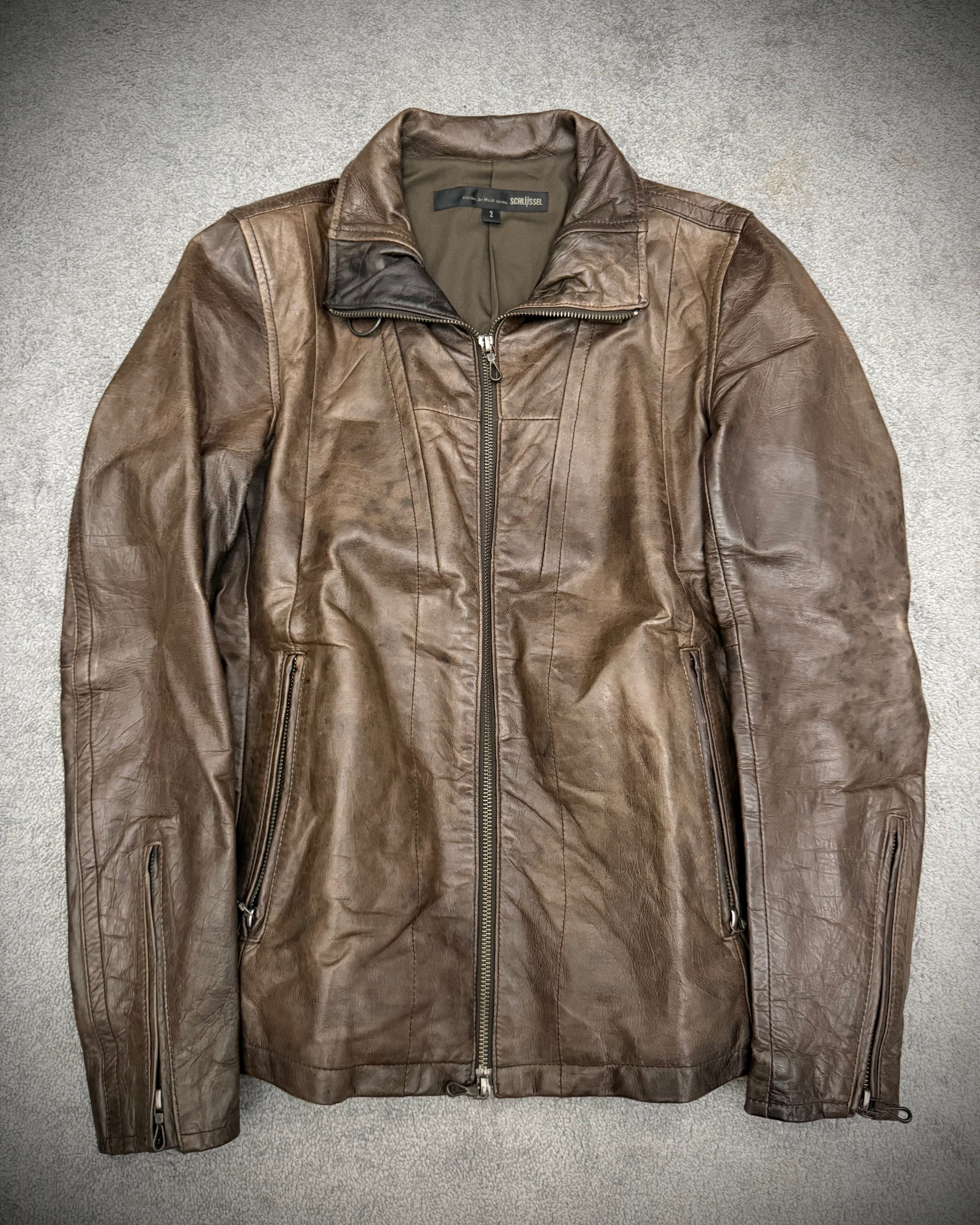 Schlussel override leather jacket