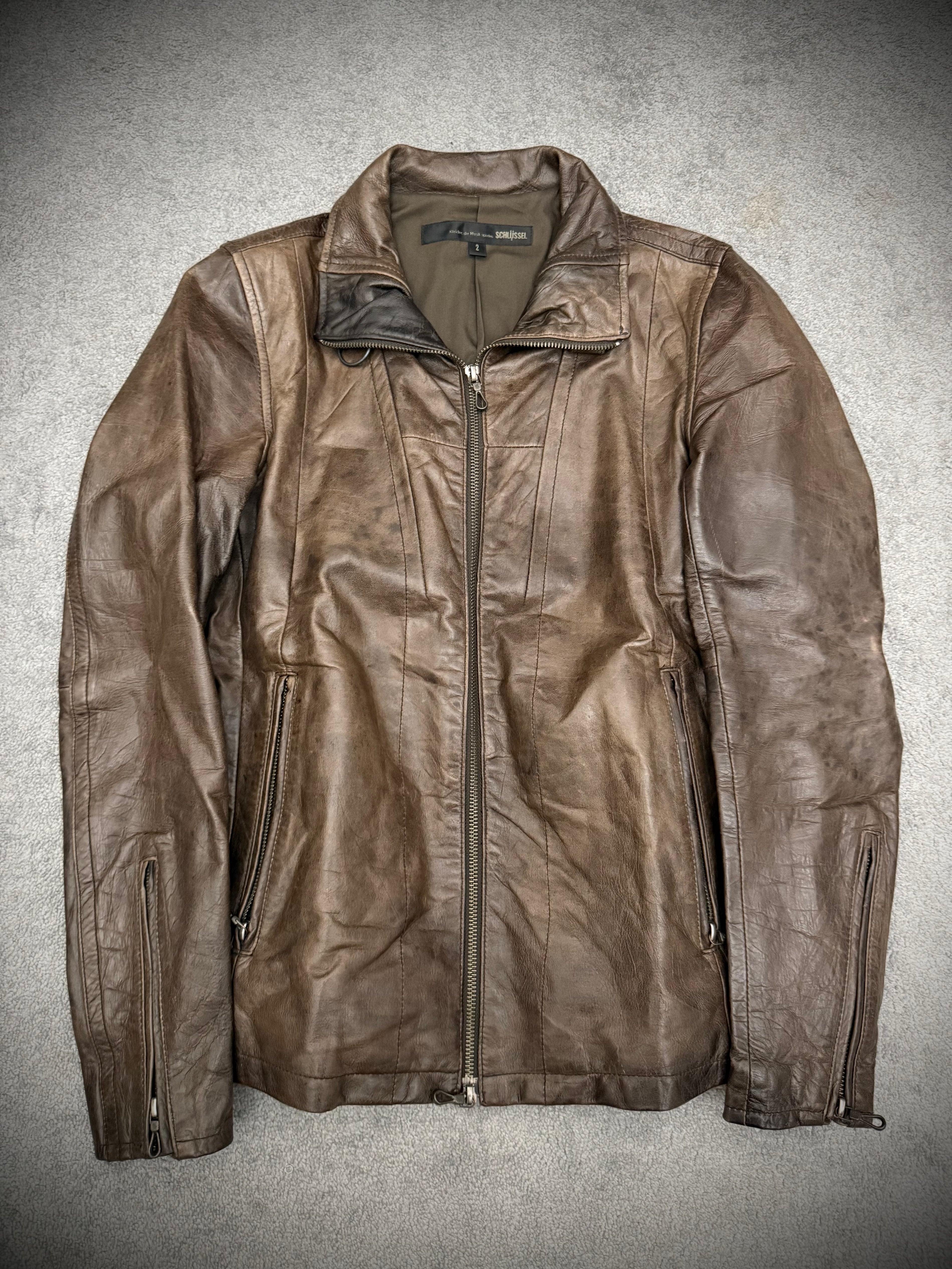 Schlussel override leather jacket