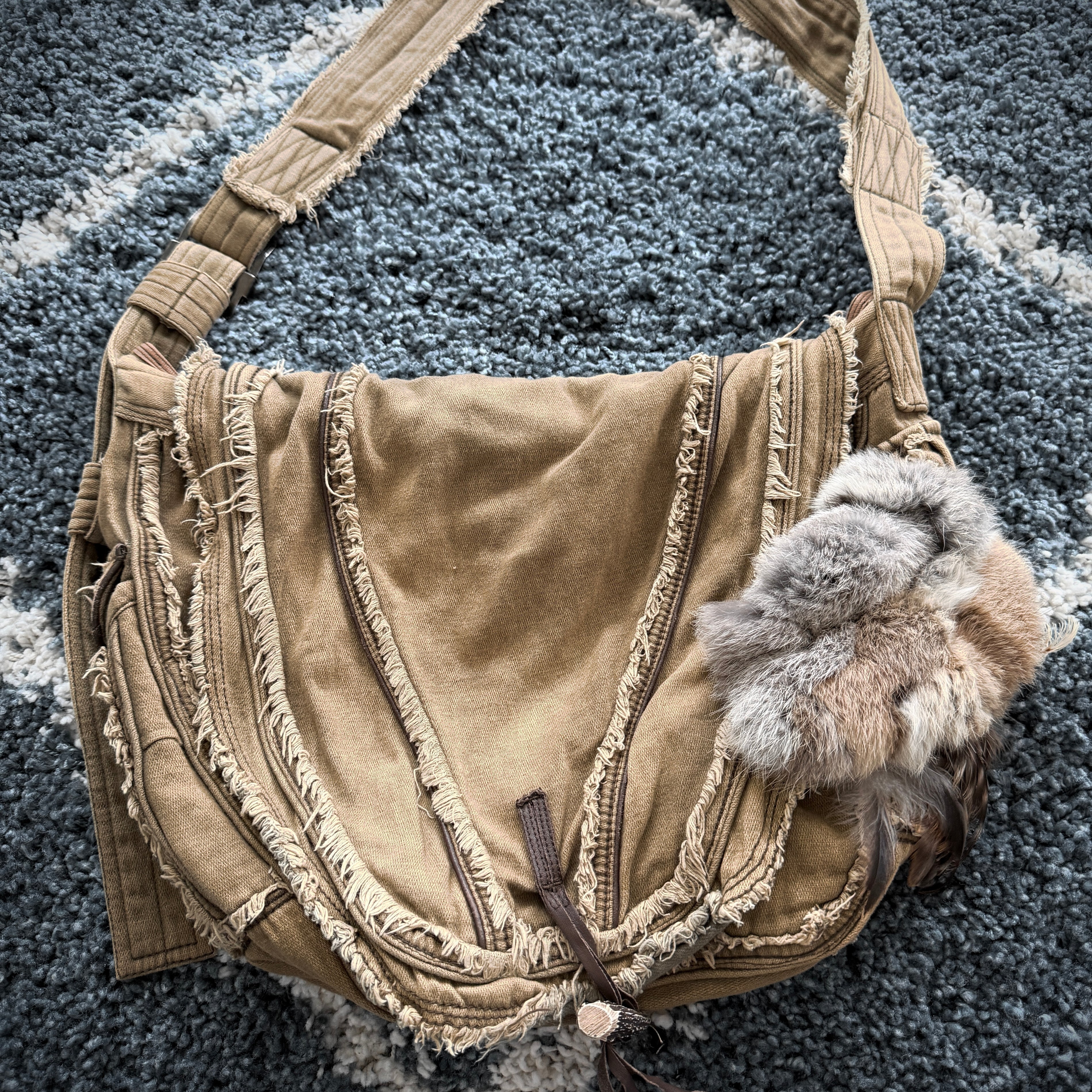 G.O.A Fringed 1/2 Fur Bag