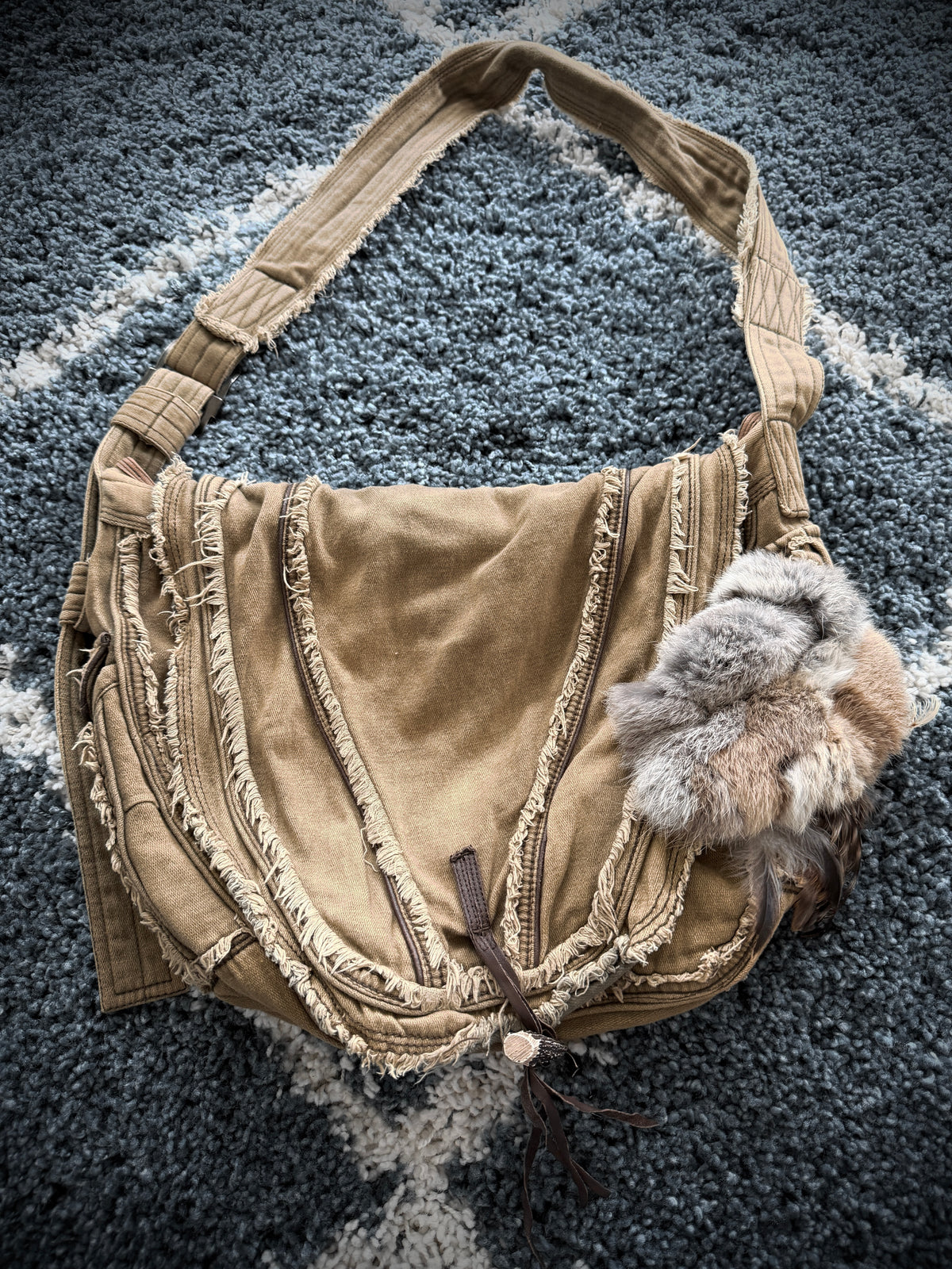 G.O.A Fringed 1/2 Fur Bag