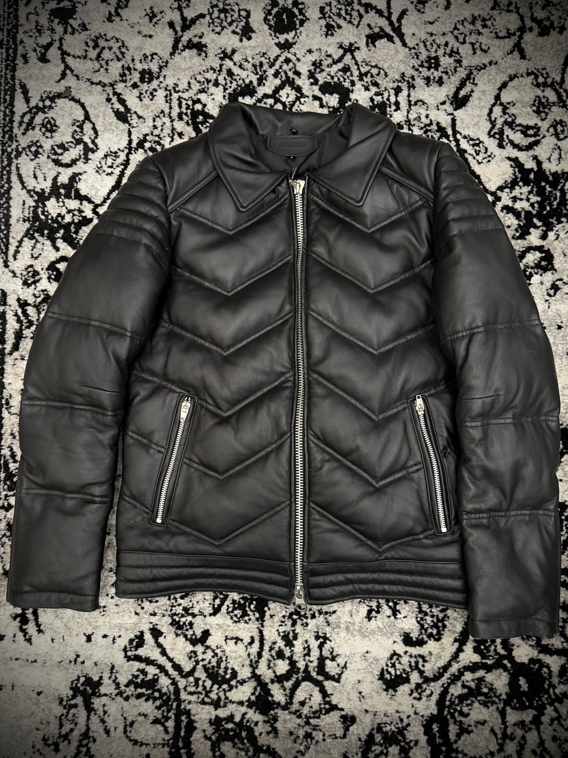 Jack Rose Leather Puffer Jacket