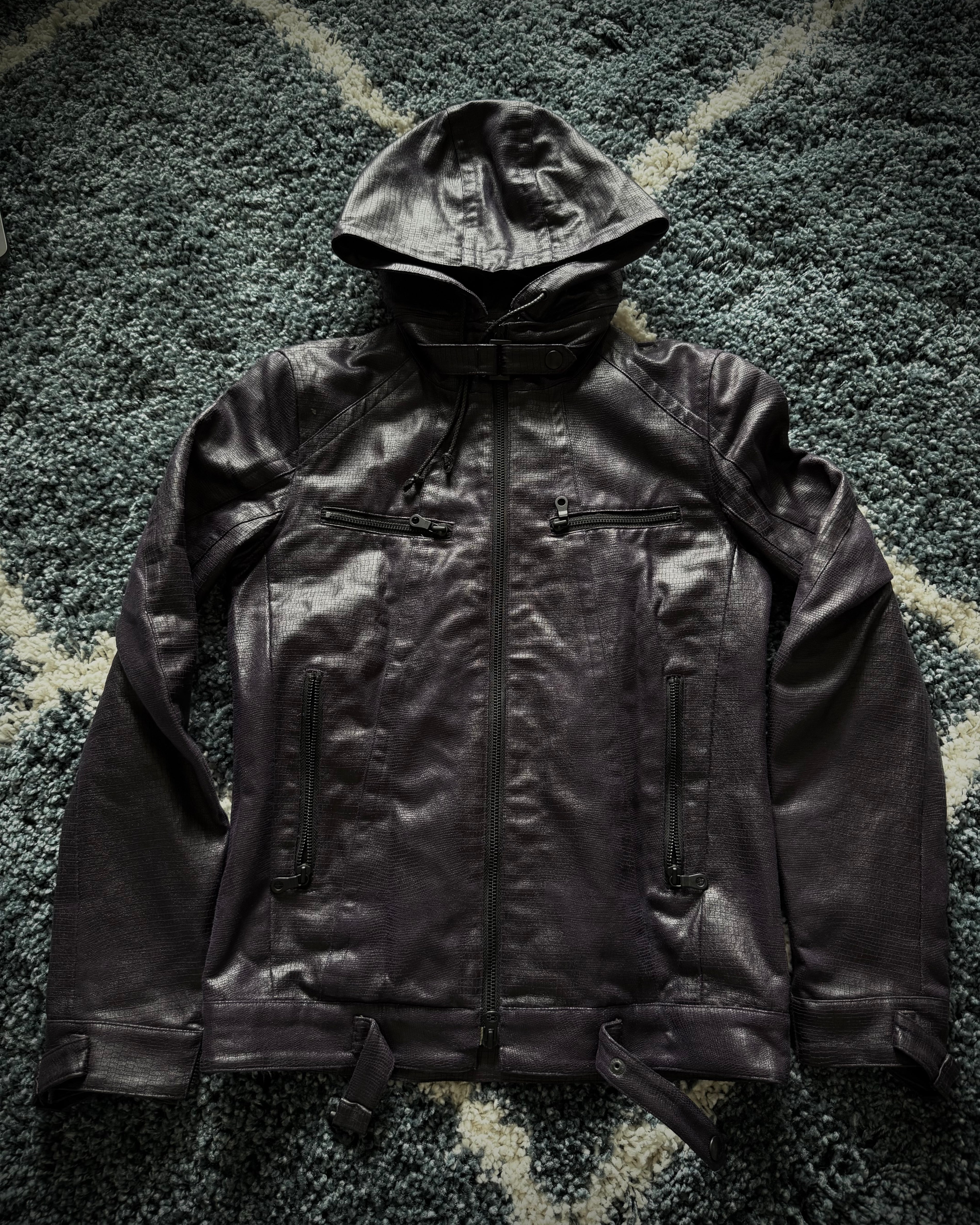 Schlussel convertible hood purple haze crocodile jacket