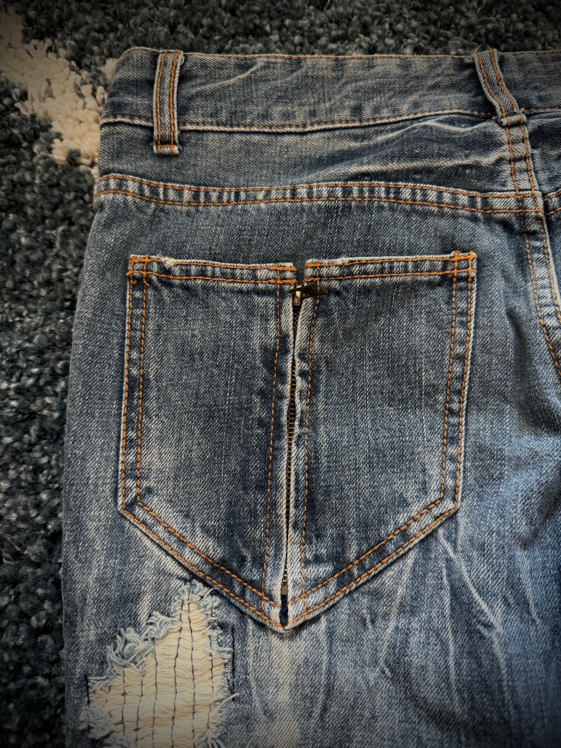 Glad News Ocean washed distressed flared jeans