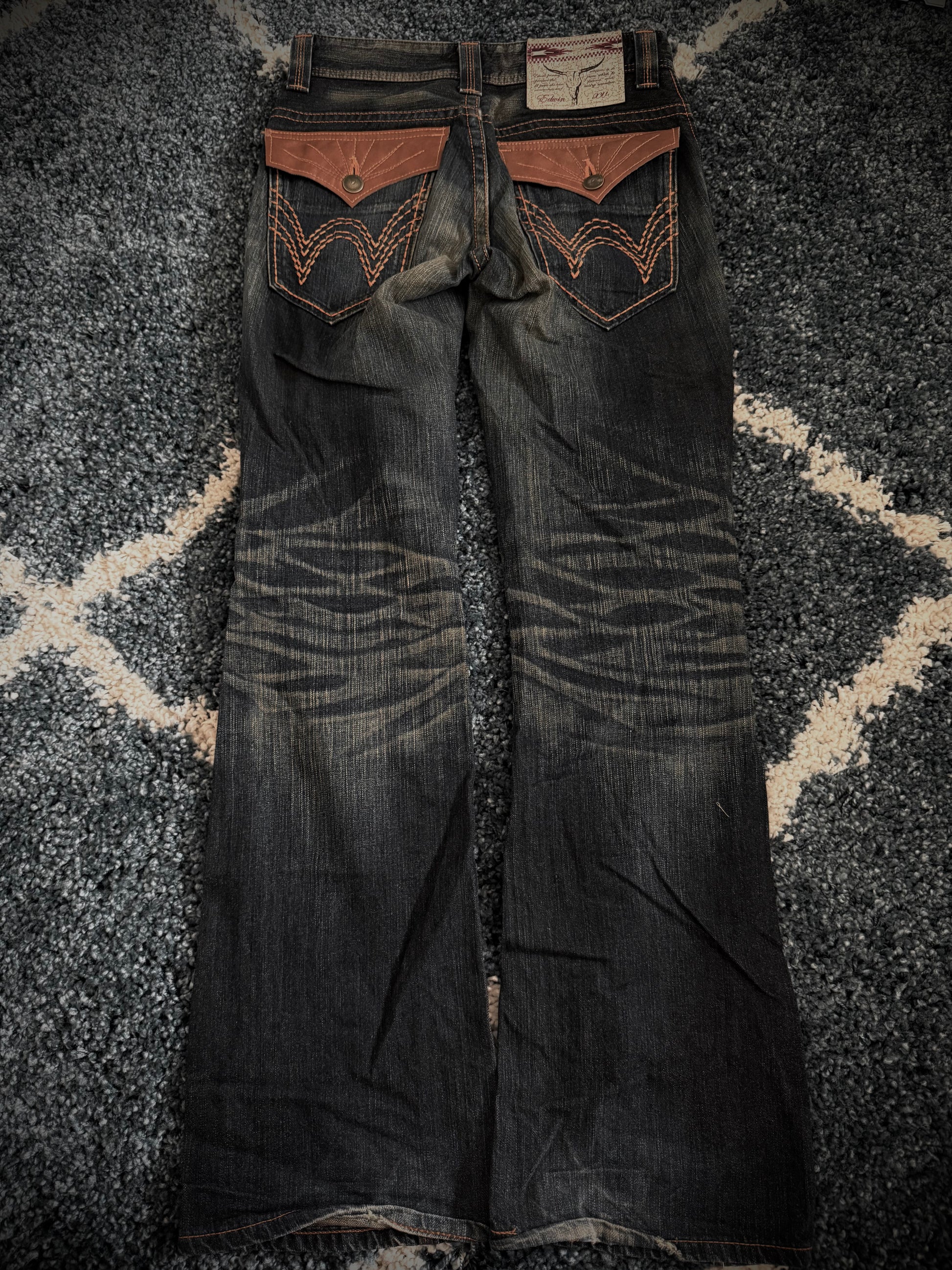 Edwin mud washed clawmark flared denim