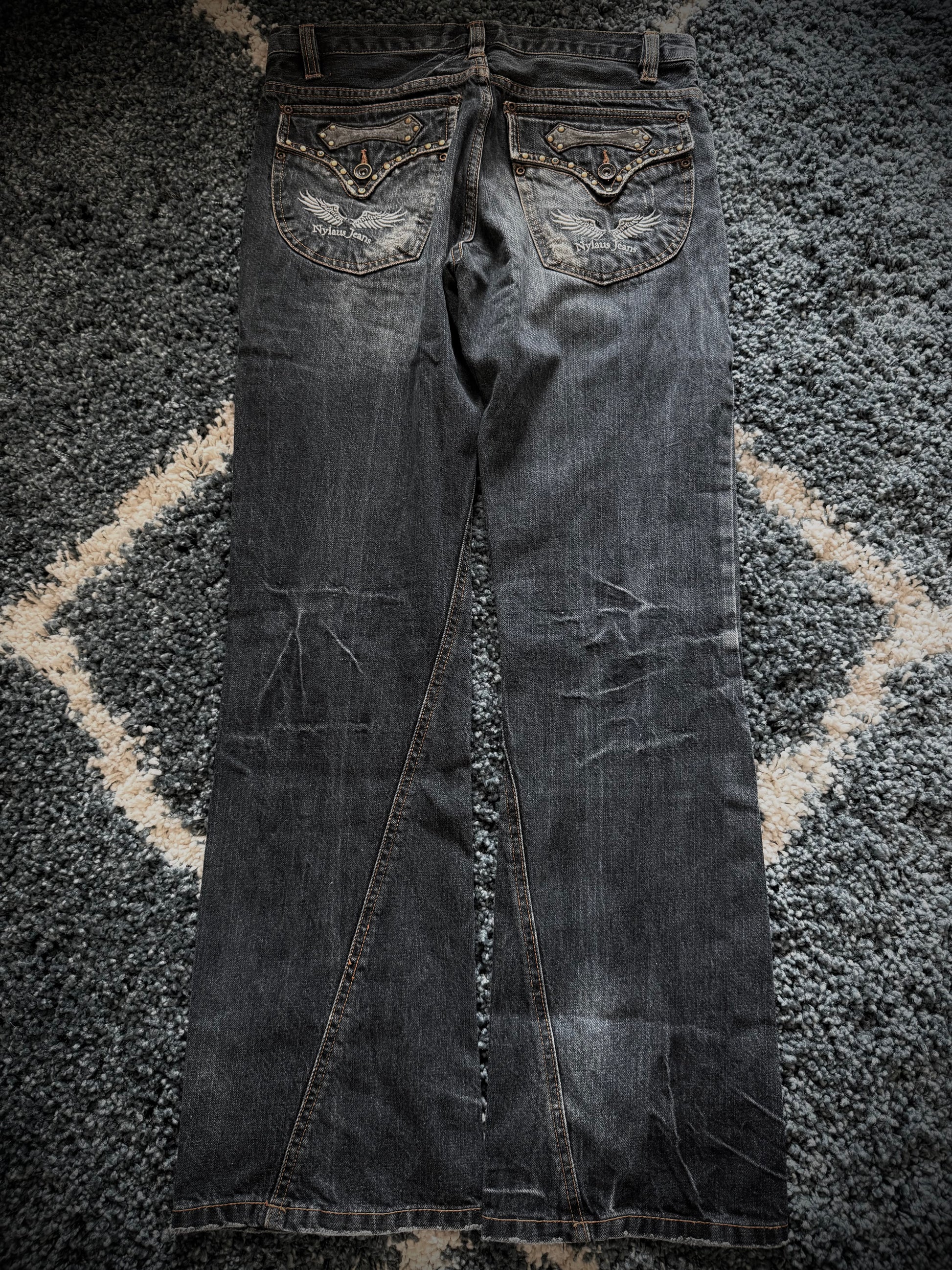 Nylaus spiral flared jeans