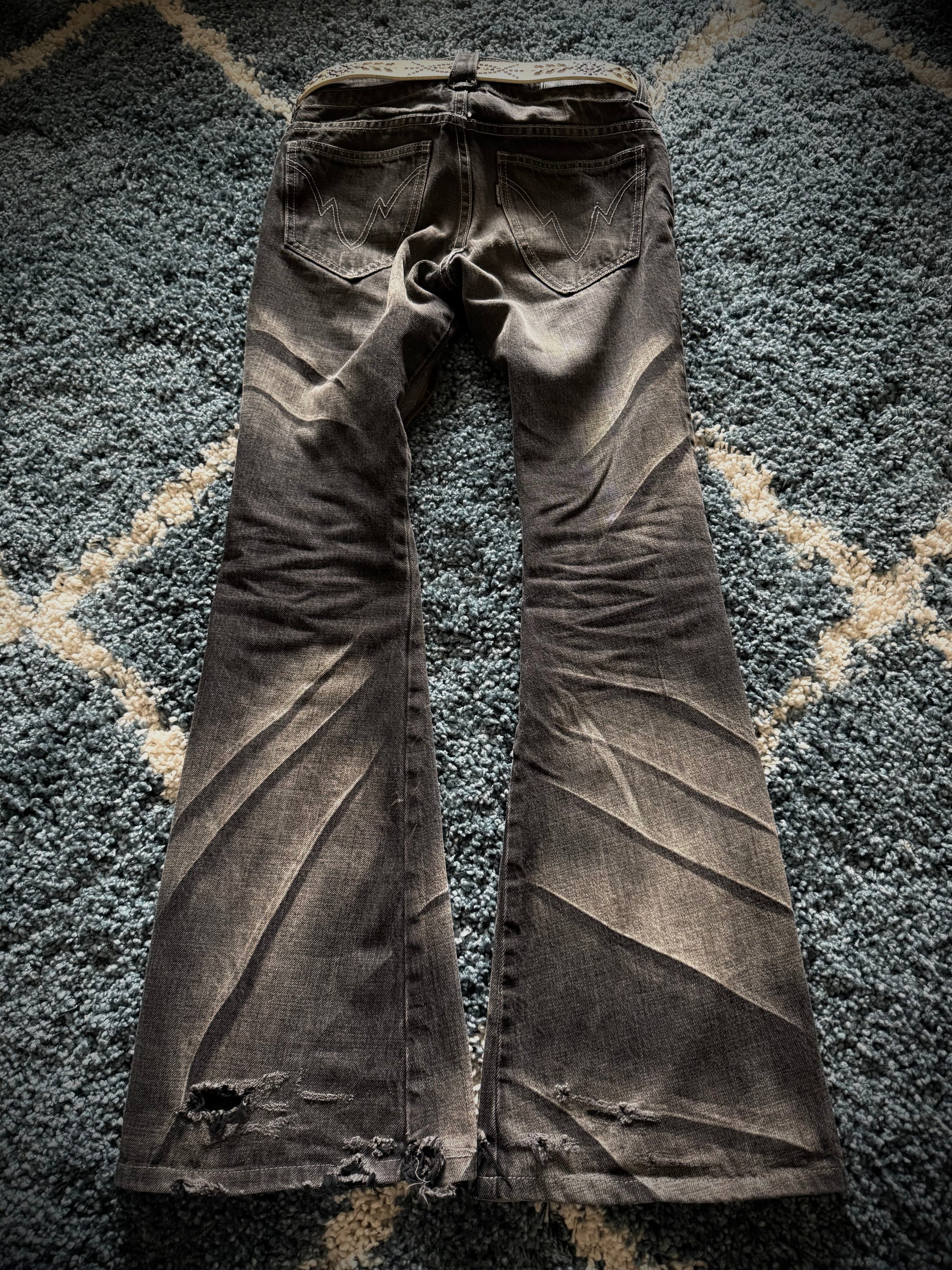 Personal Collection 00‘s Tornado Mart double waisted laced up flared denim