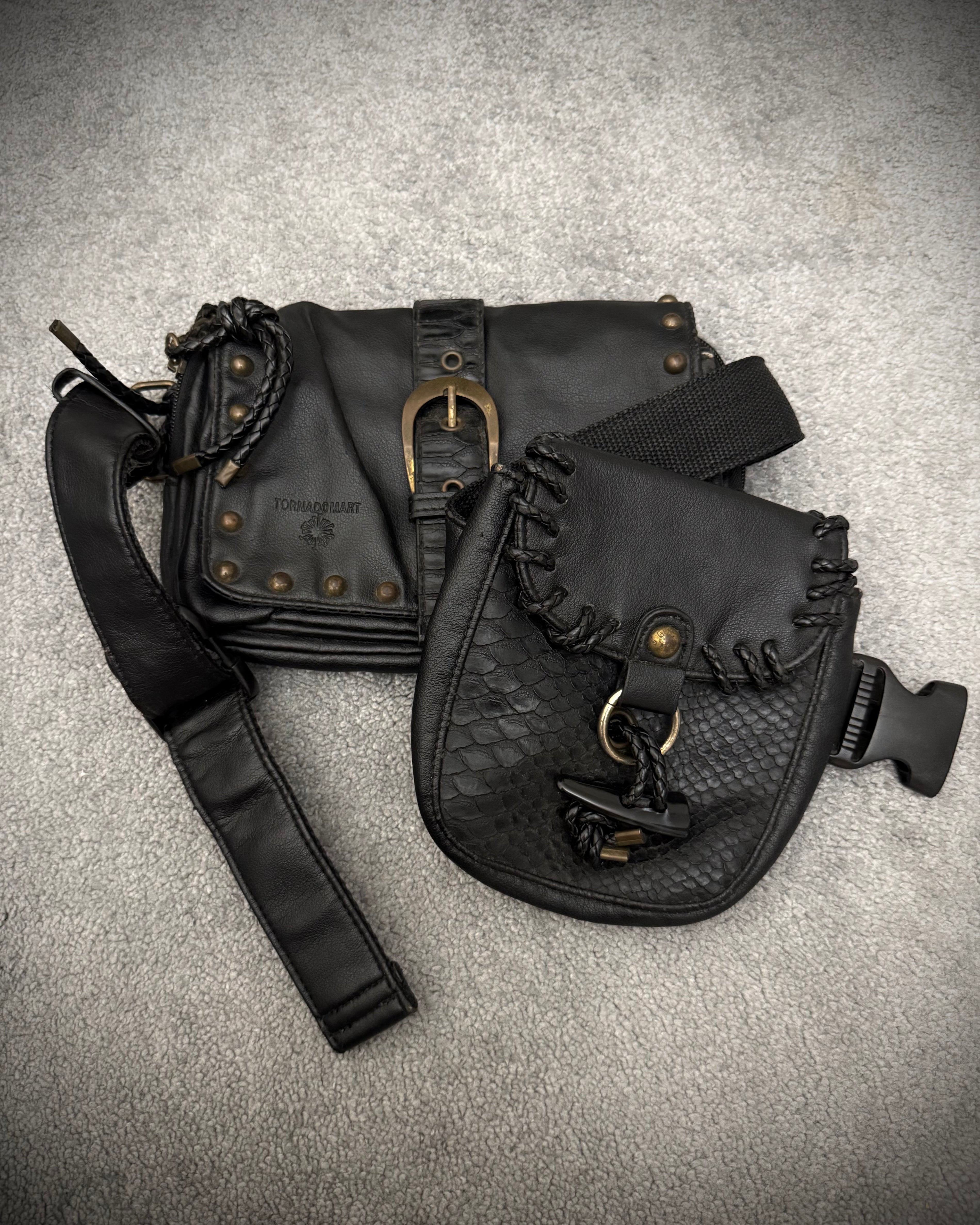 Tornado Mart 00‘s Studded Python Waistbag