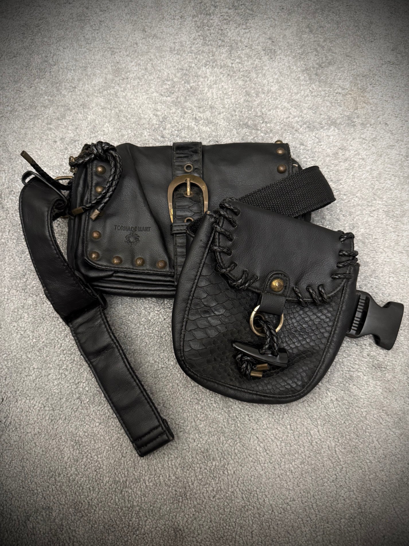 Tornado Mart 00‘s Studded Python Waistbag
