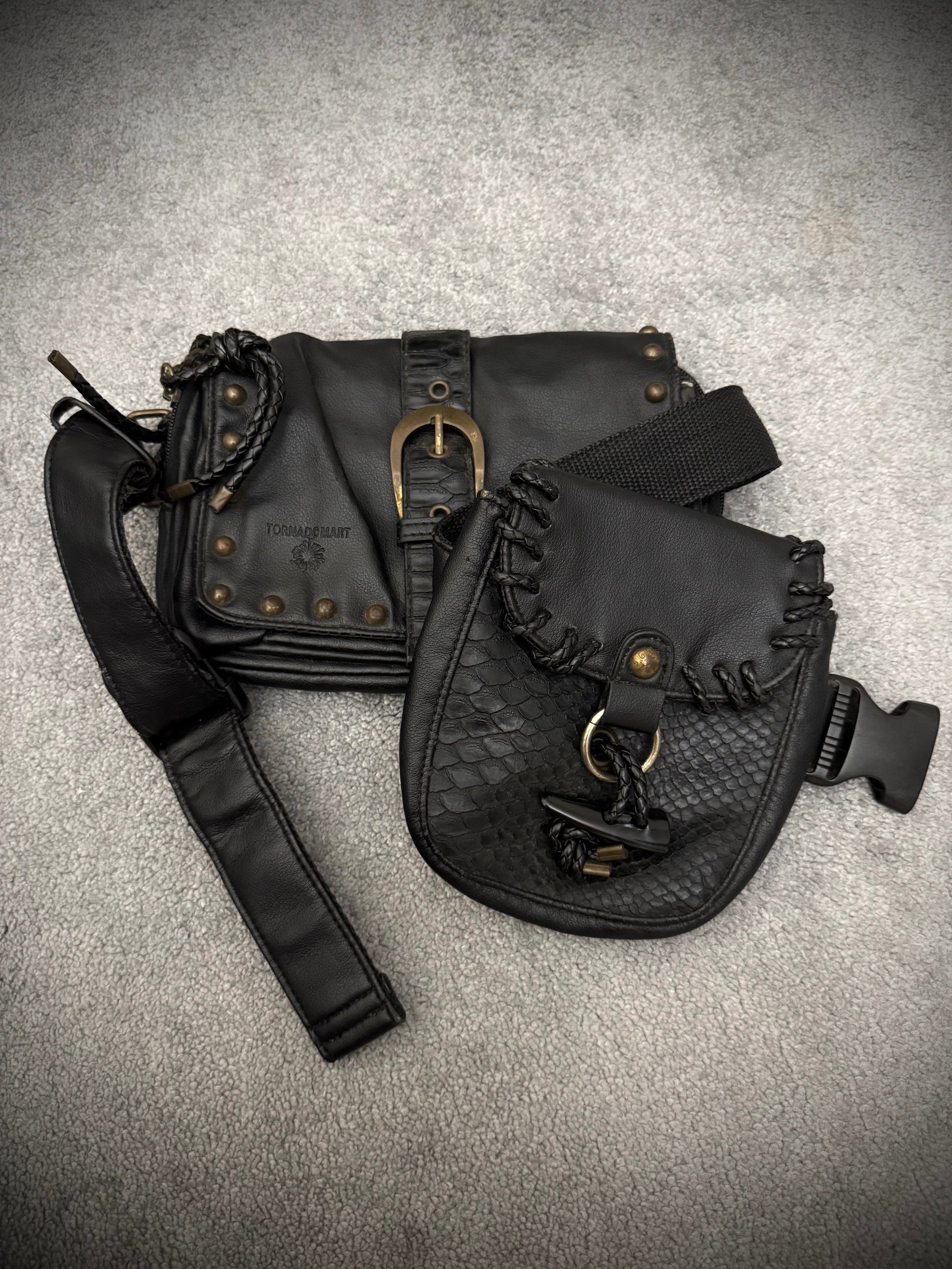 Tornado Mart 00‘s Studded Python Waistbag
