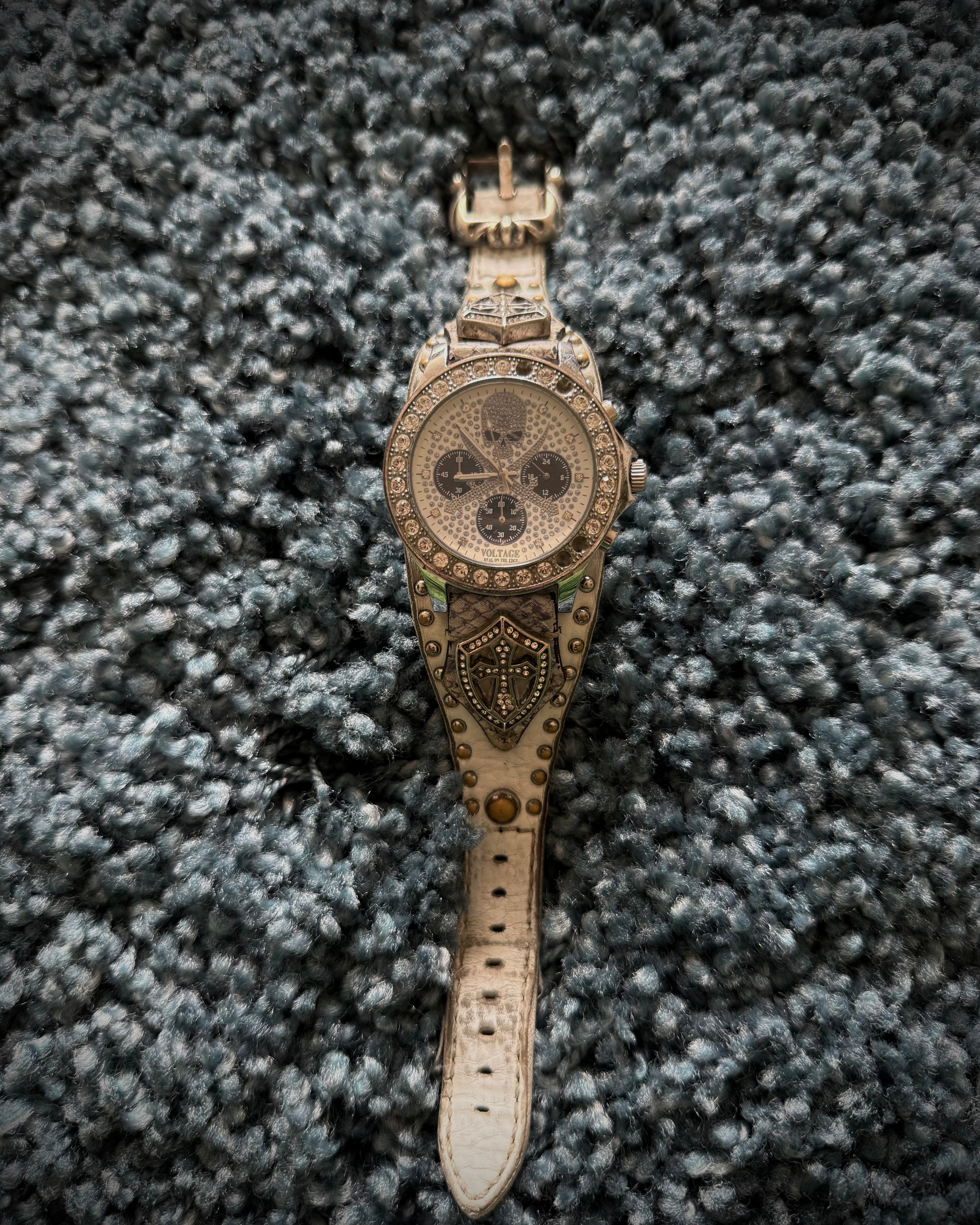 Voltage snakeskin rhinestone watch