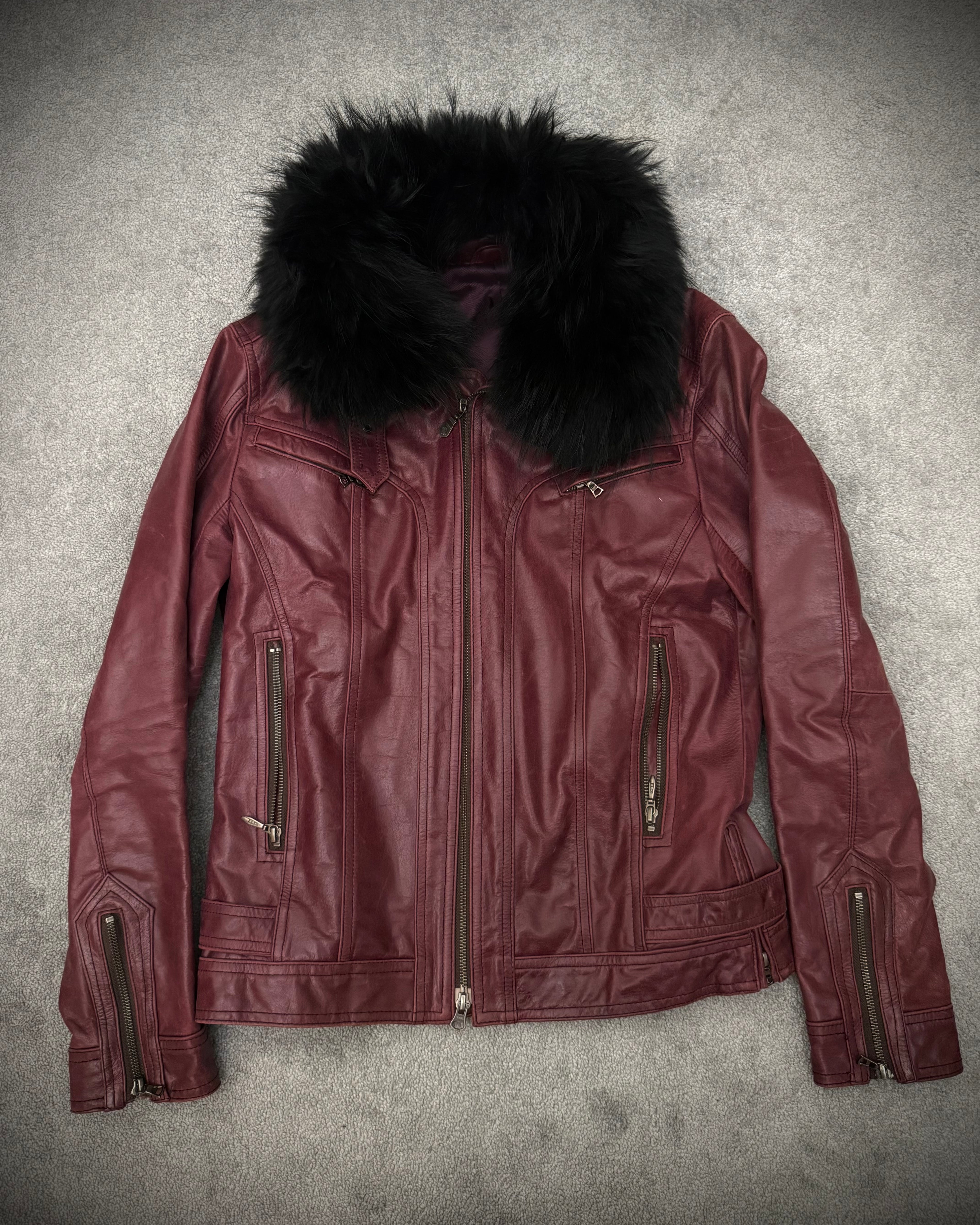 Tornado Mart Bordeux detachable fur leather jacket
