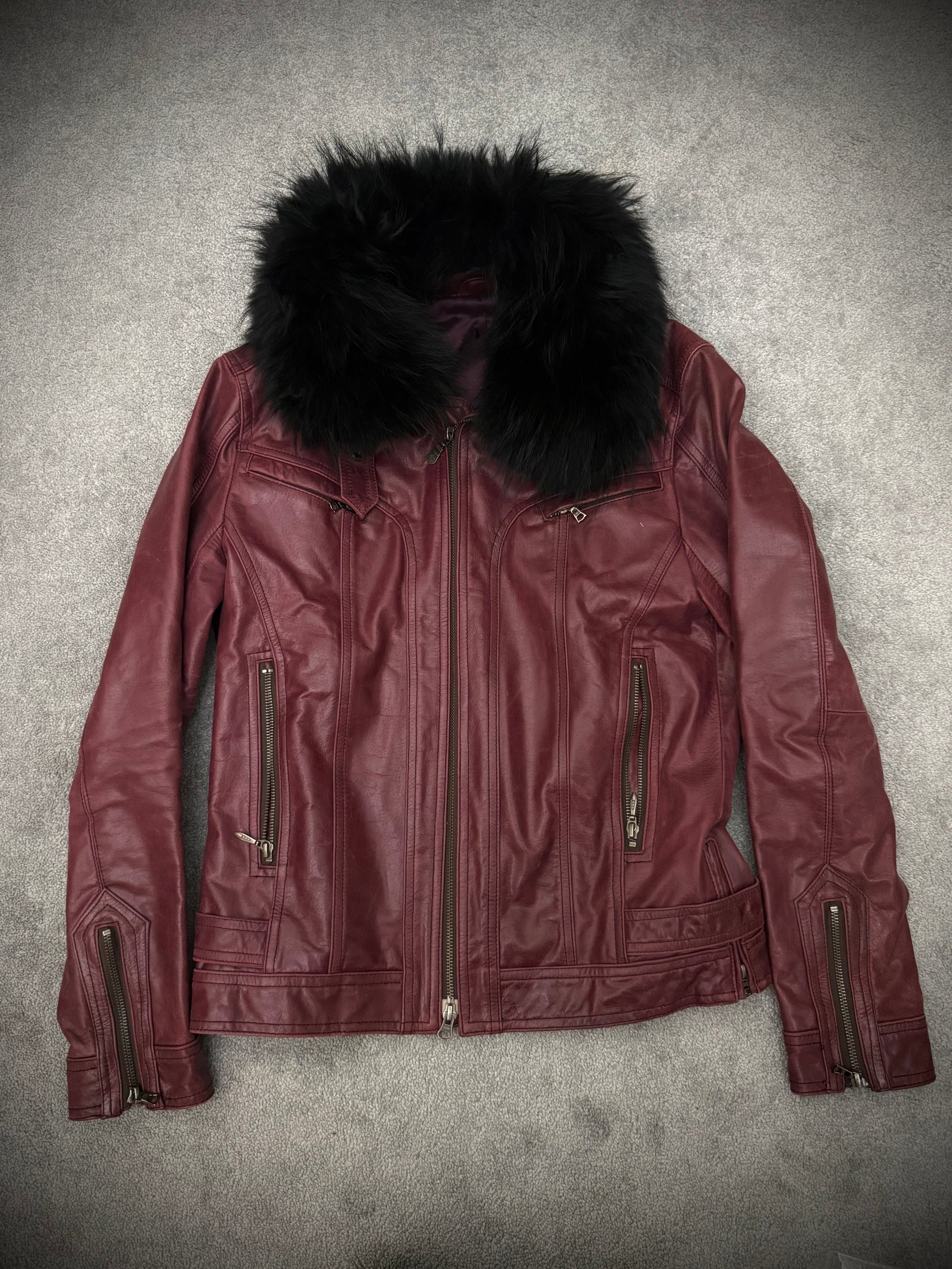 Tornado Mart Bordeux detachable fur leather jacket