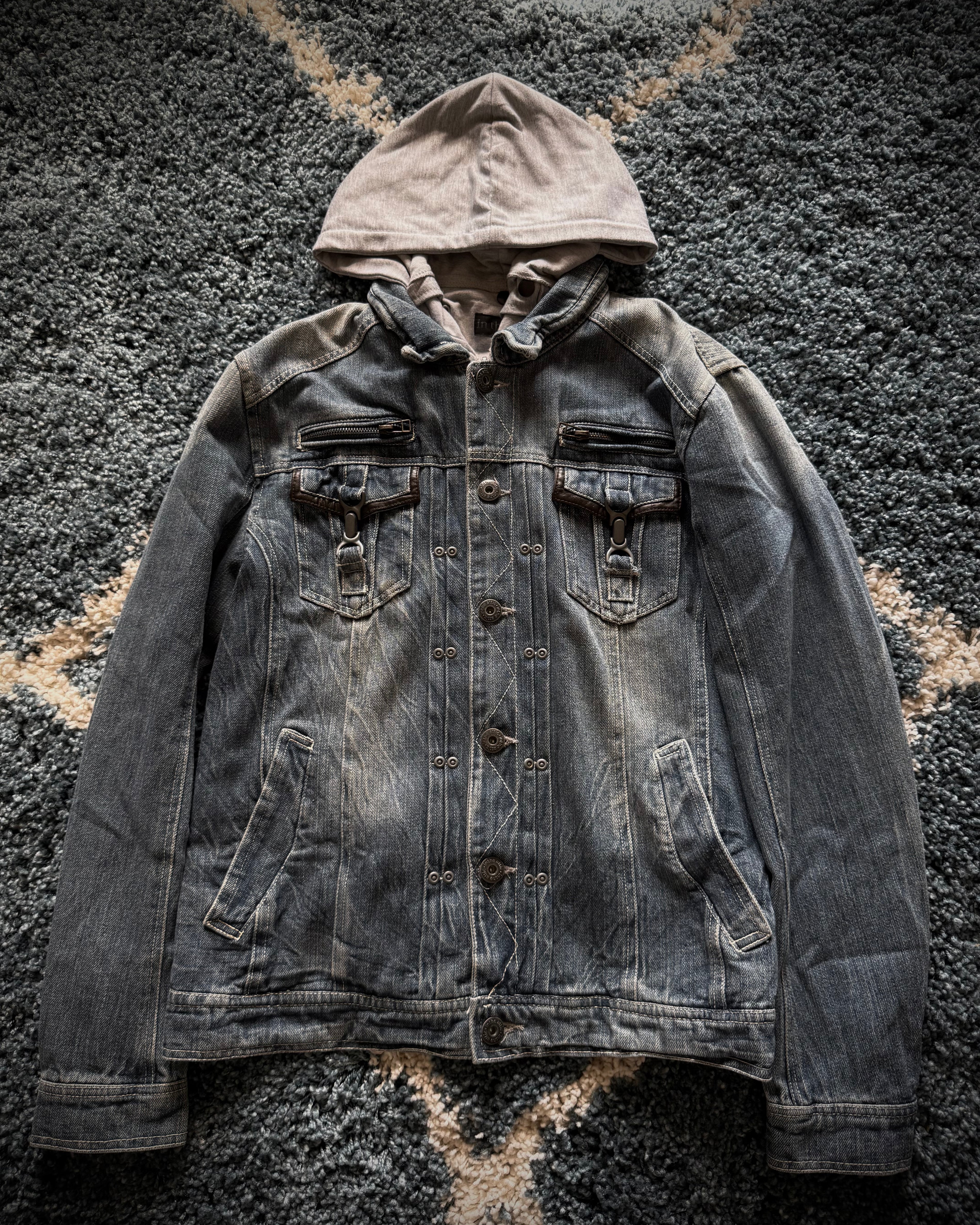 In the attic 2in1 hooded denim jacket