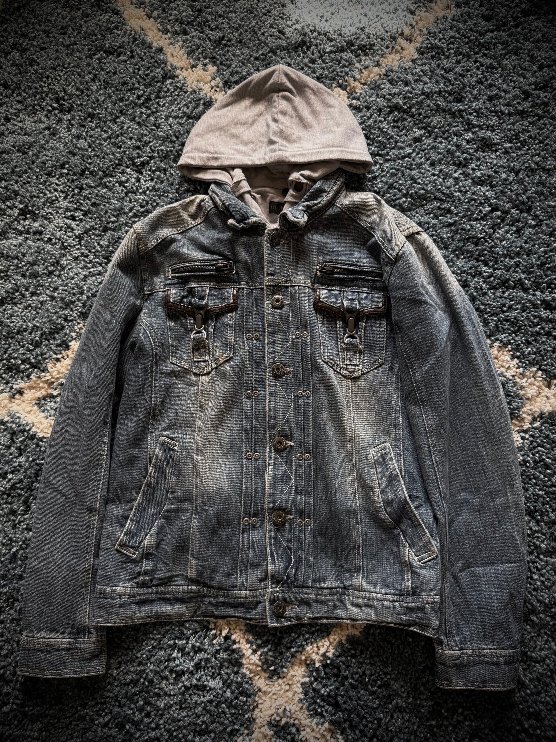 In the attic 2in1 hooded denim jacket