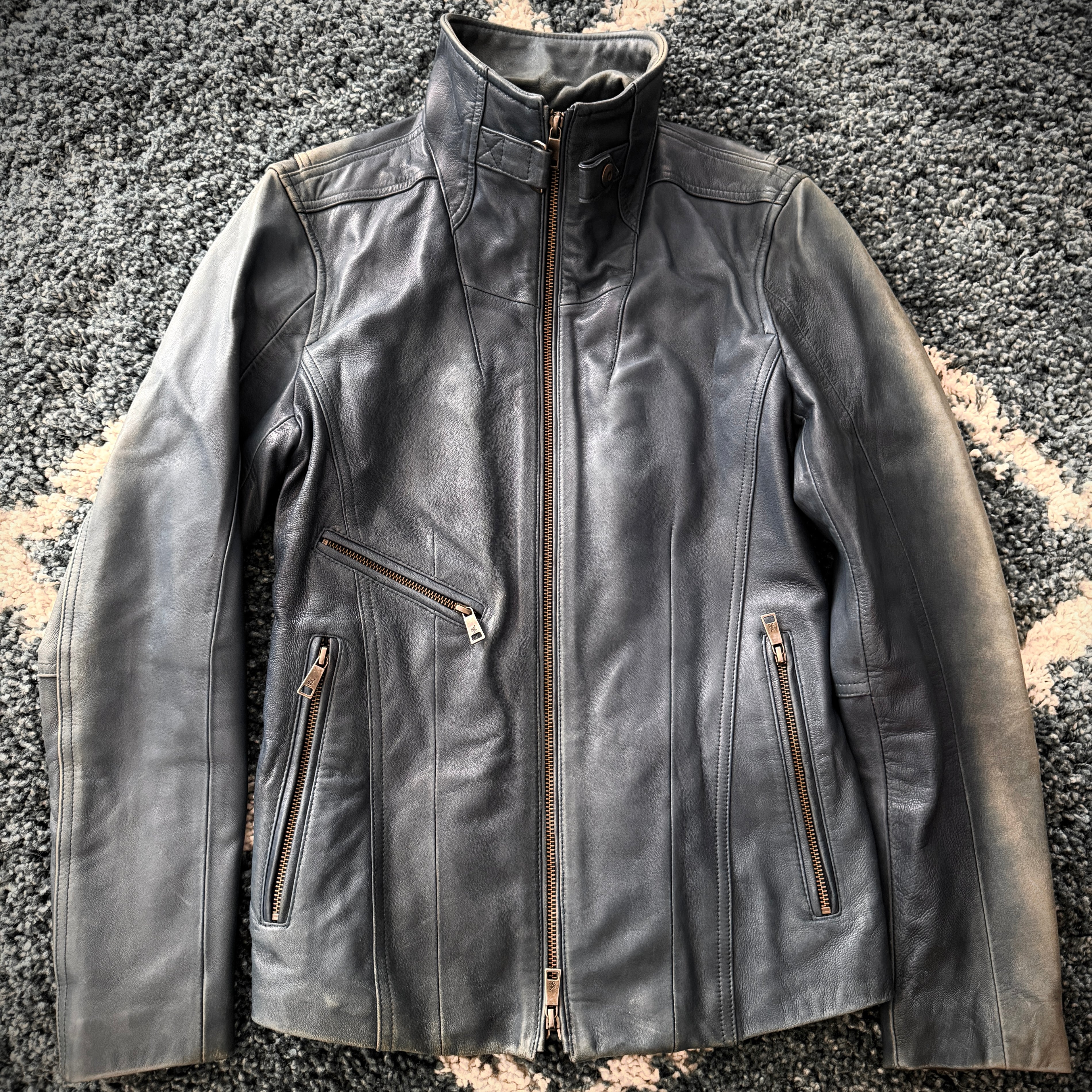 Schlussel Deep Sea Belted Leather Jacket