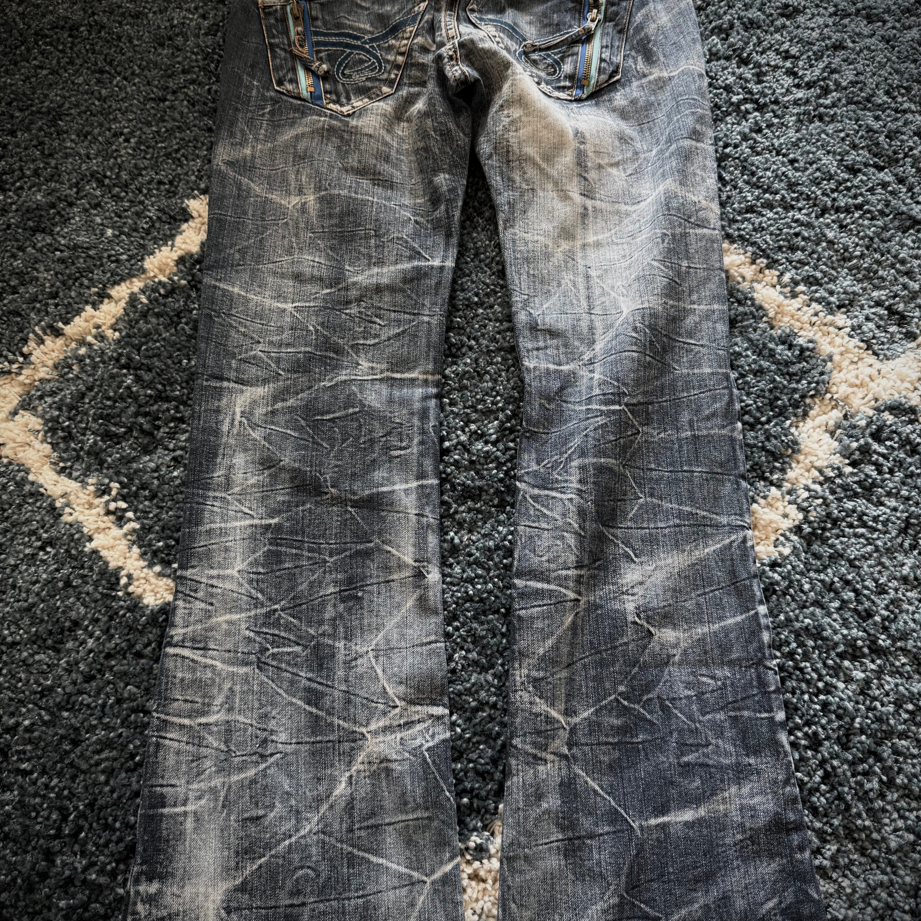 Sky Bomber honeycomb flared denim