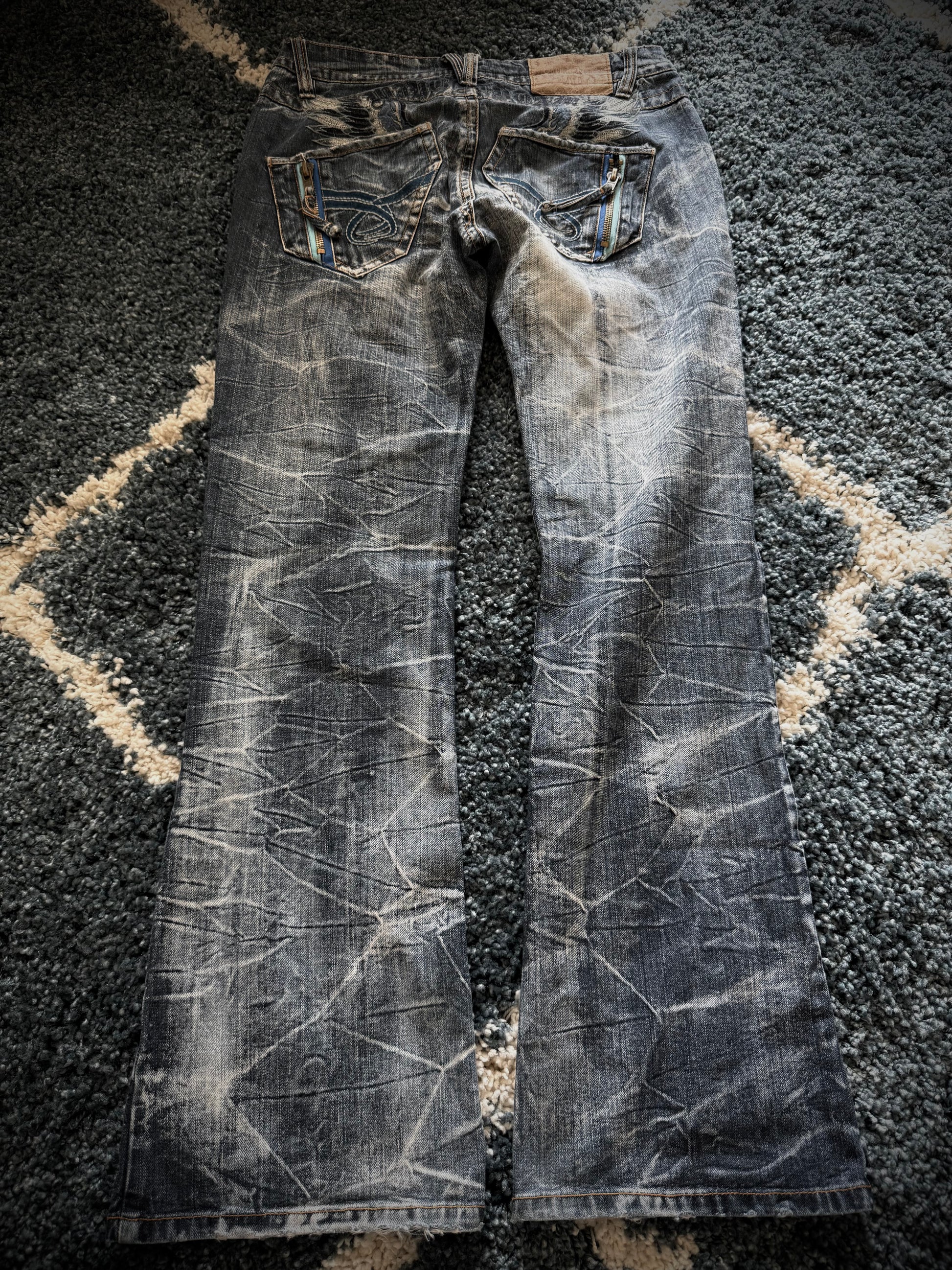 Sky Bomber honeycomb flared denim