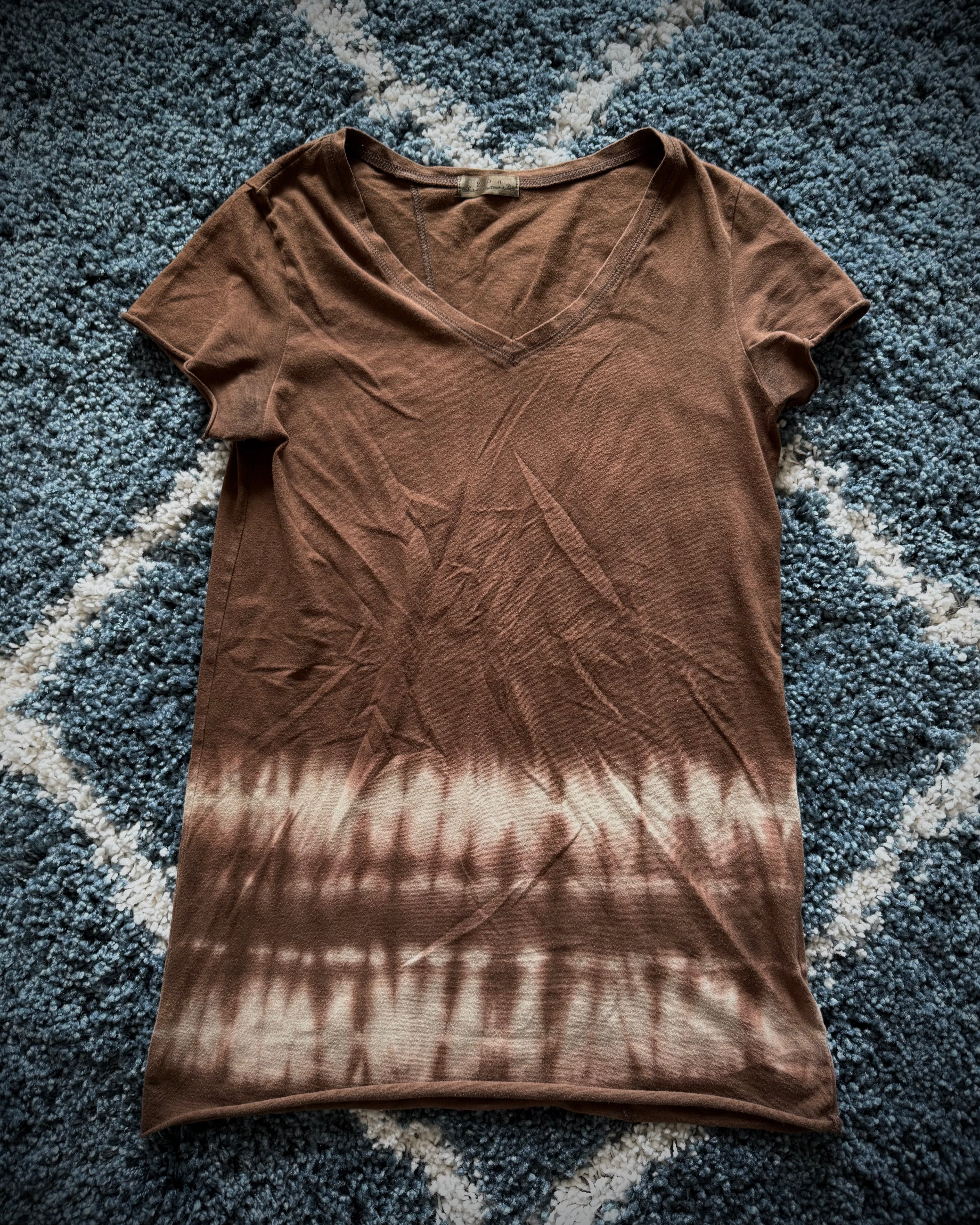 G.O.A tie dye asymmetrical backstitch shirt